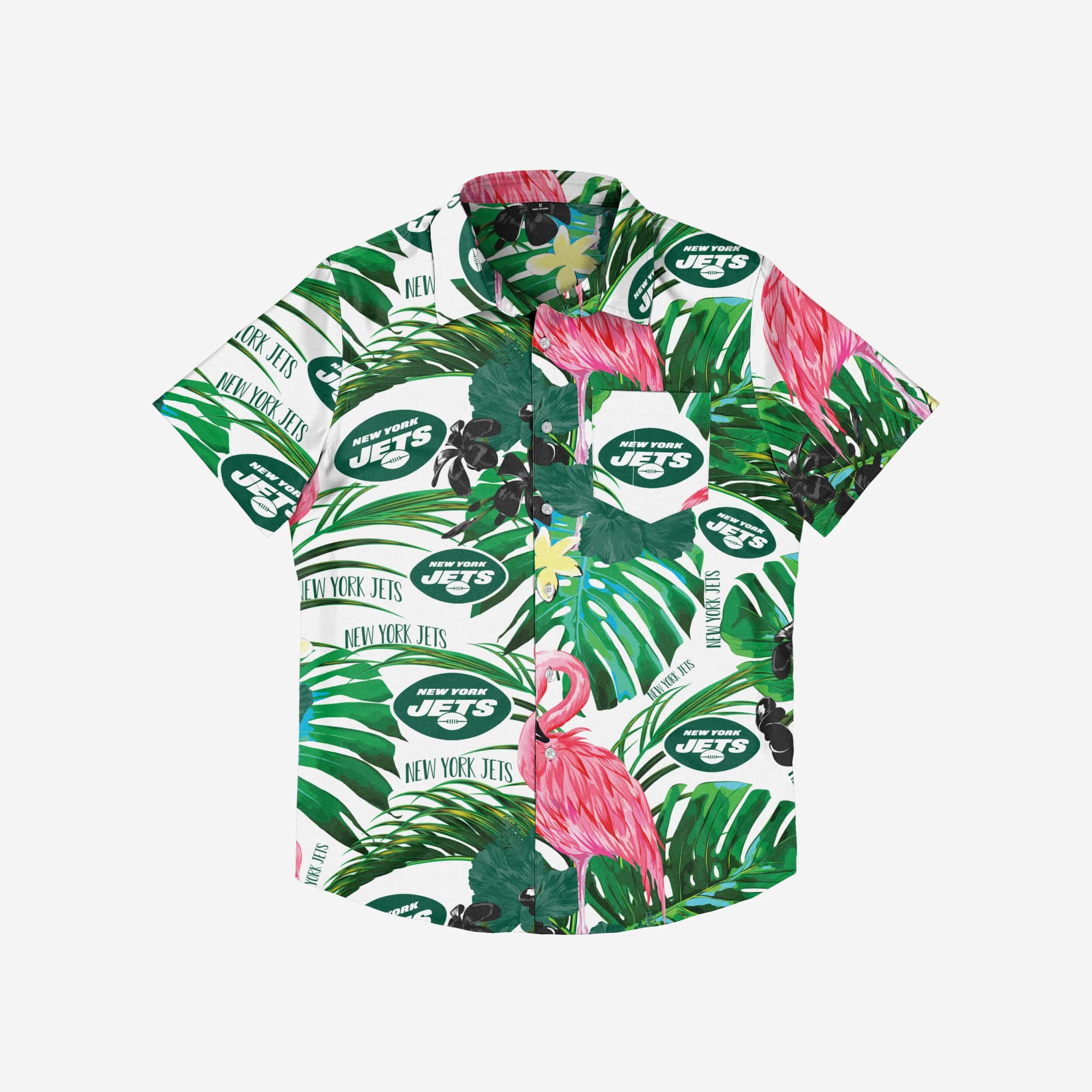 New York Jets Flamingo Button Up Shirt - Image 3