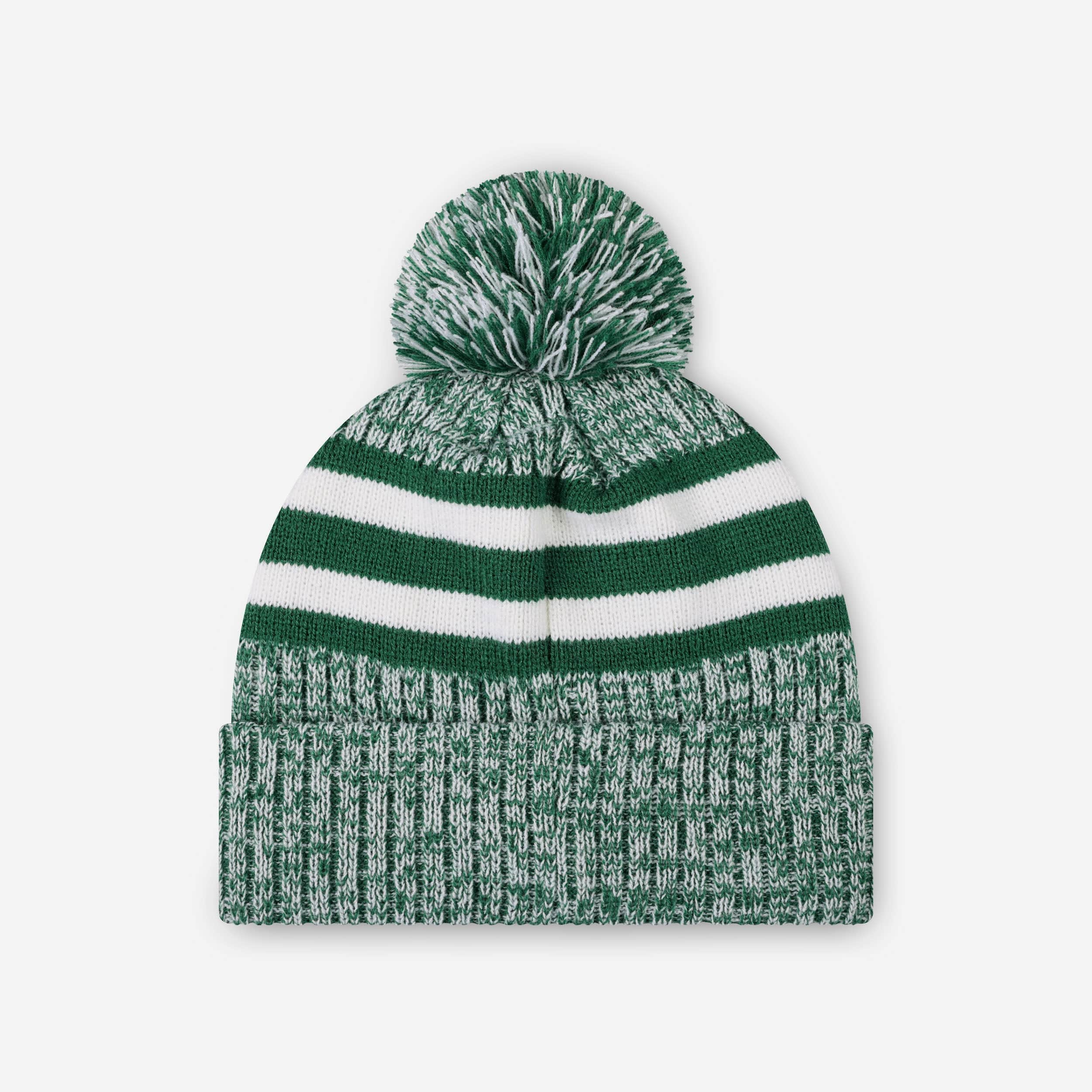 New York Jets Heather Team Stripe Lined Pom Beanie - Image 2