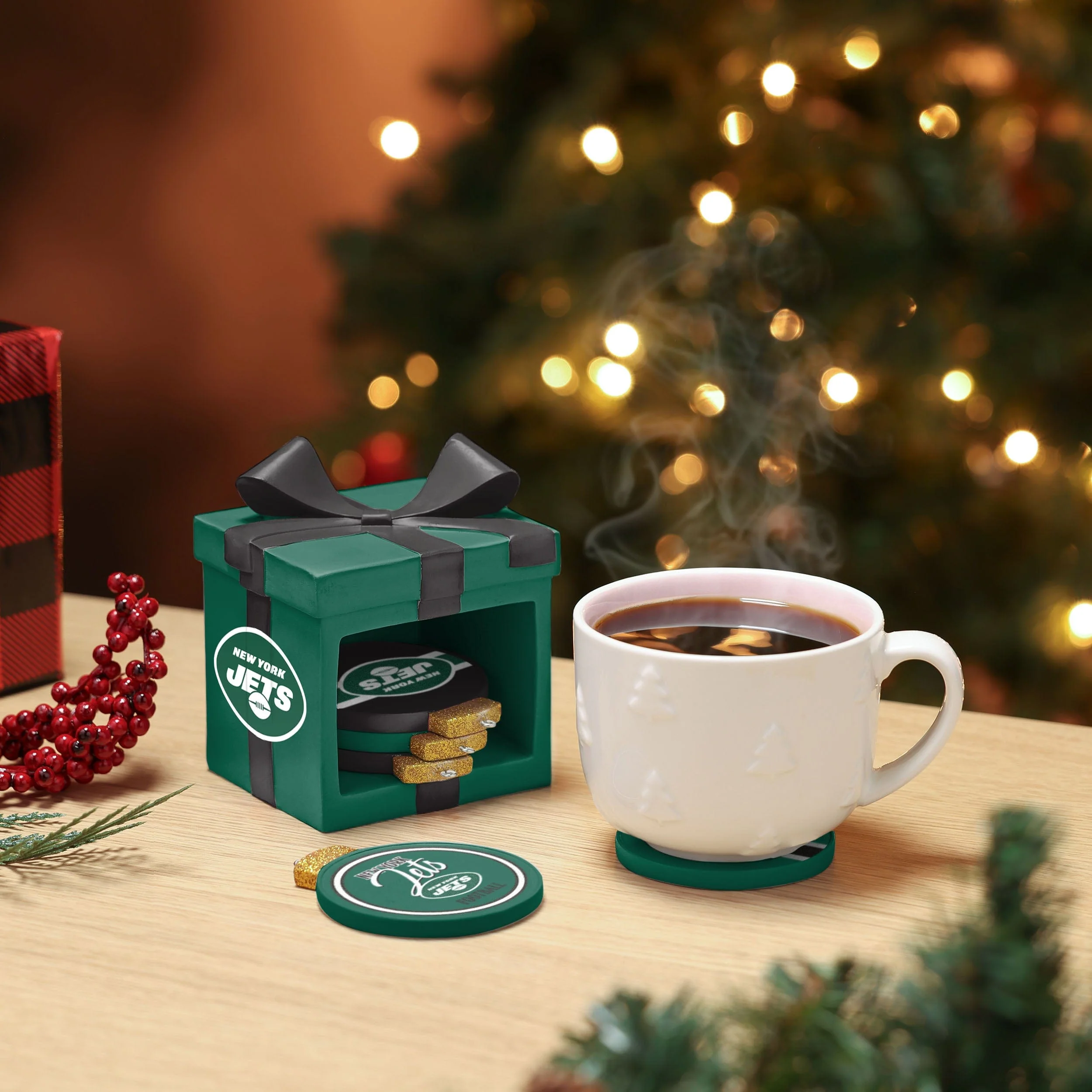 New York Jets Holiday 5 Pack Coaster Set - Image 2