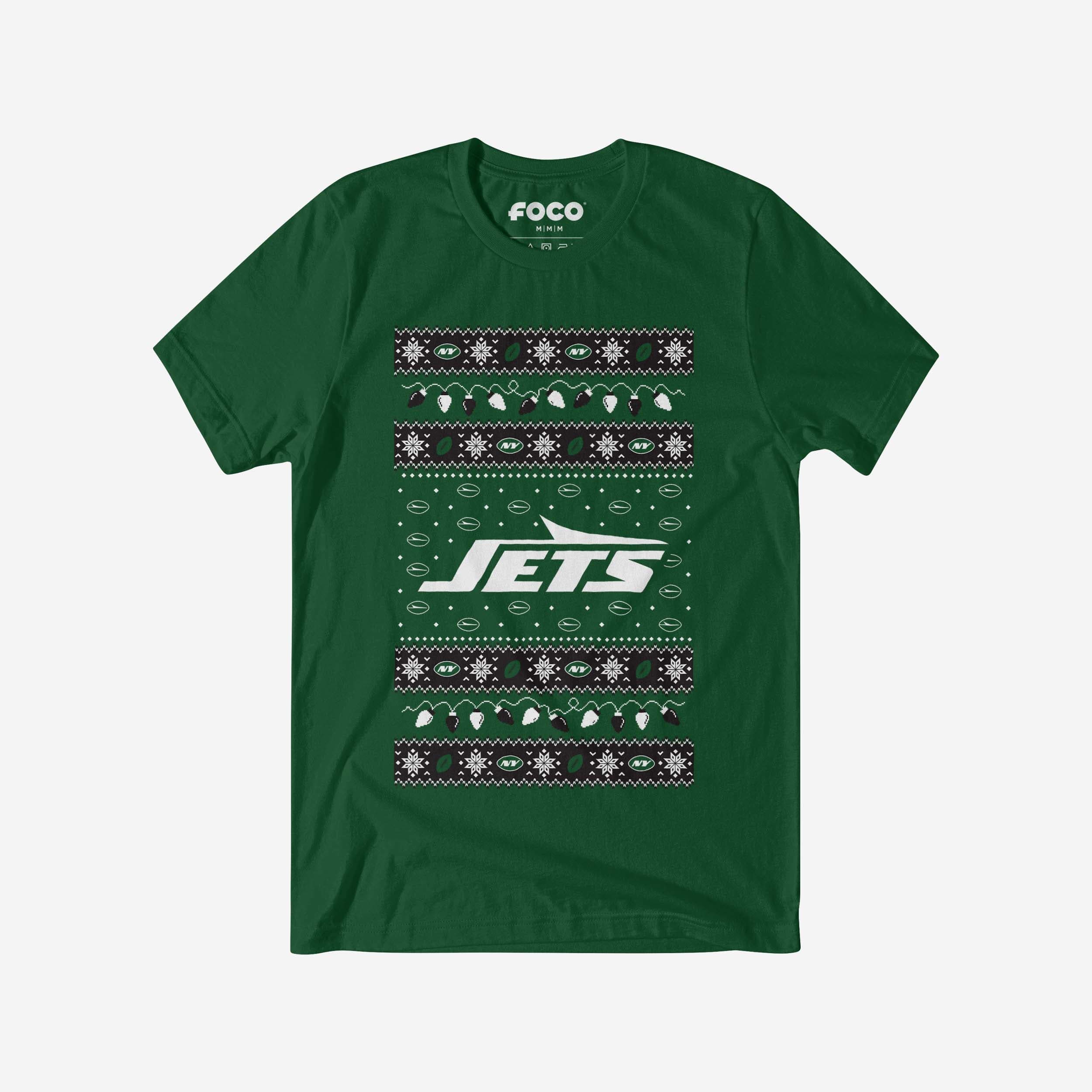 New York Jets Holiday Lights Sweater T-Shirt