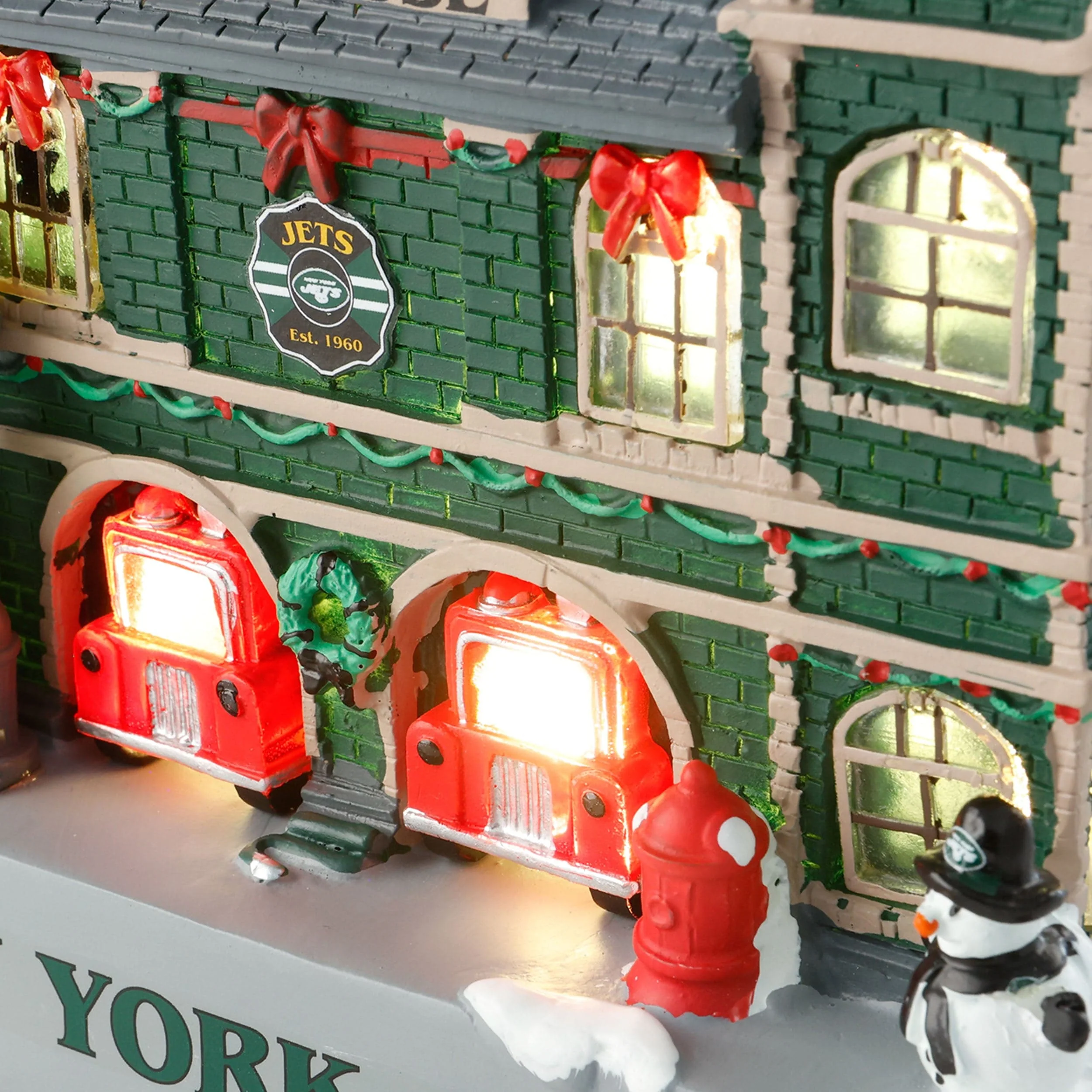 New York Jets Light Up Resin Team Firehouse - Image 3