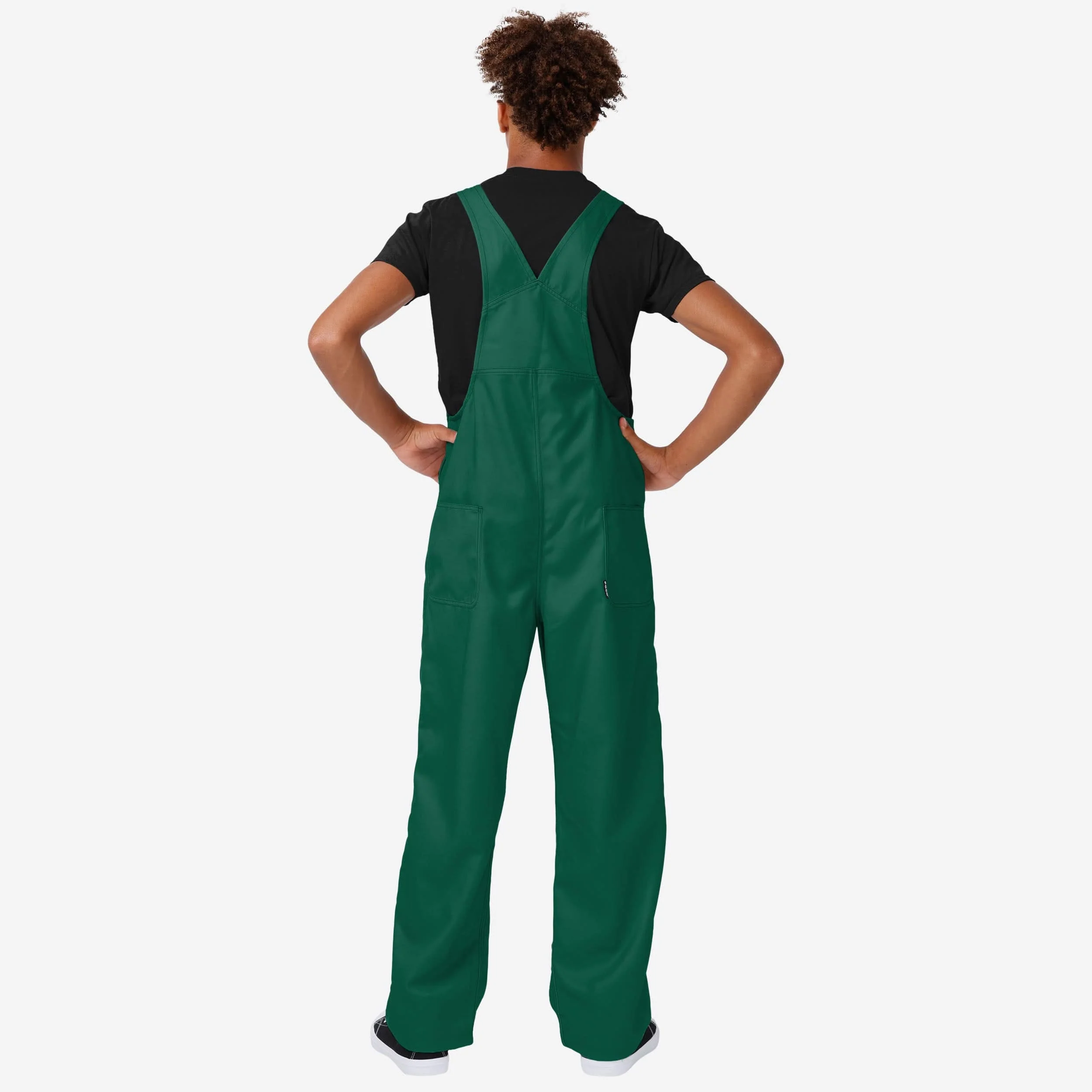 New York Jets Mens Solid Wordmark Bib Overalls - Image 2