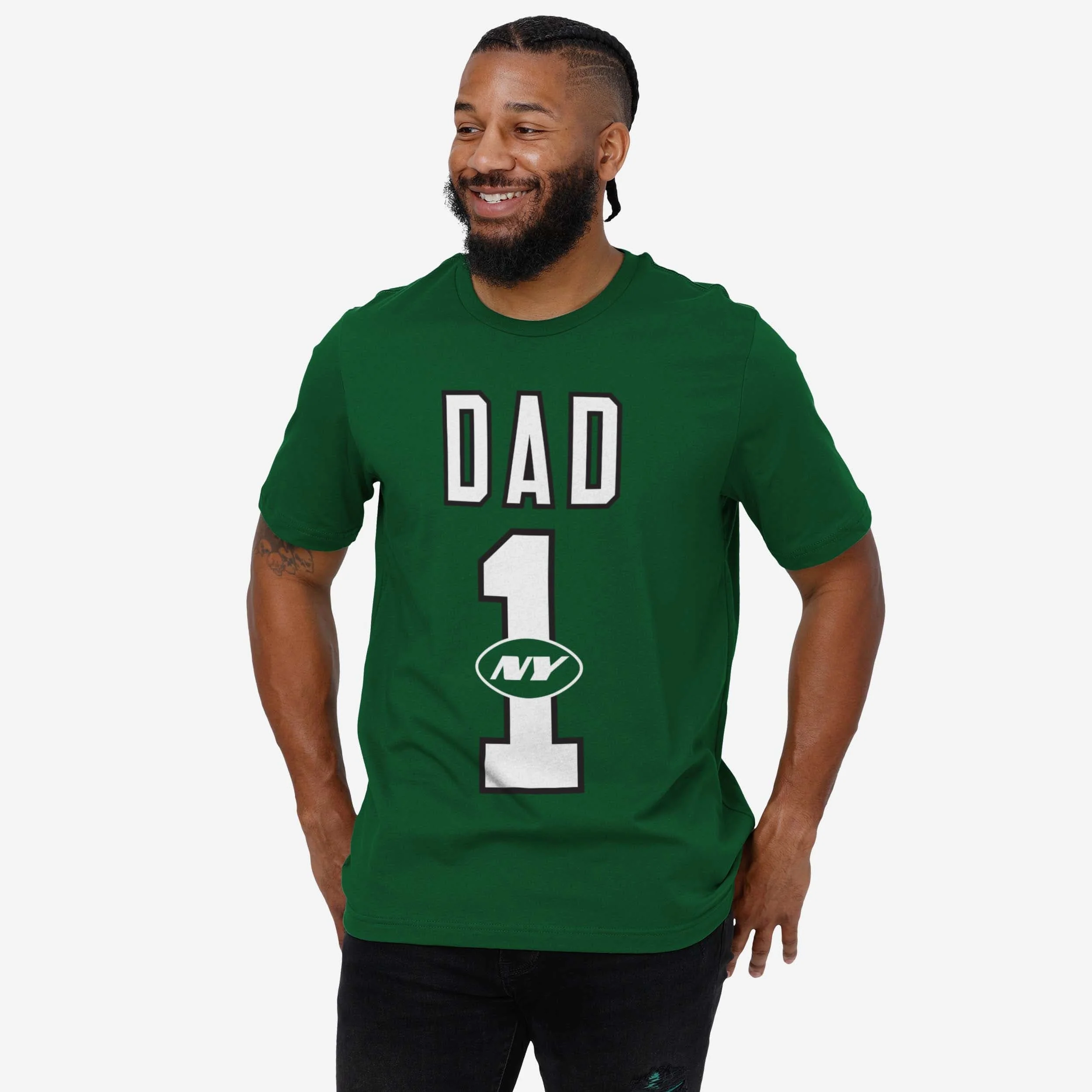 New York Jets Number 1 Dad T-Shirt - Image 2