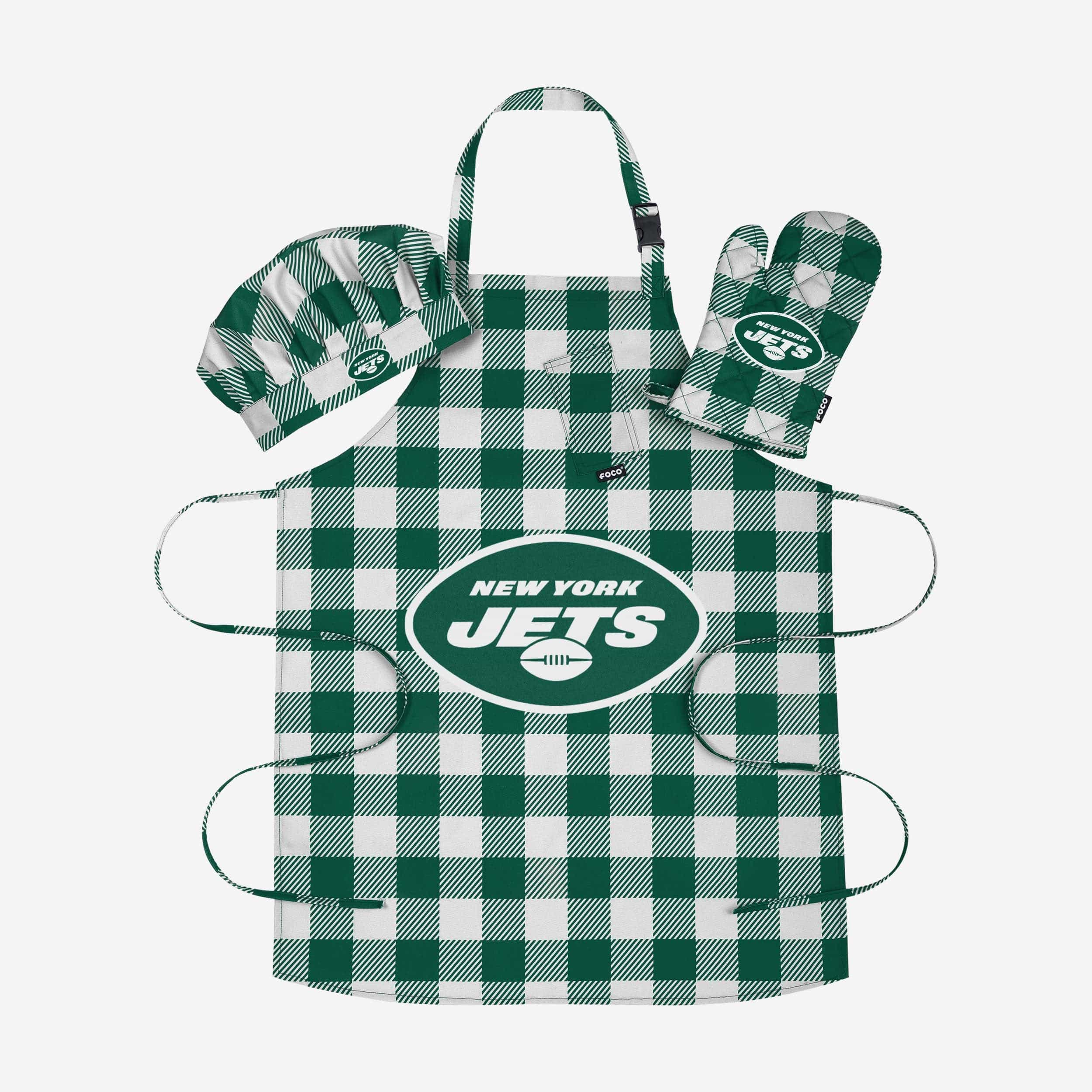New York Jets Plaid Chef Set