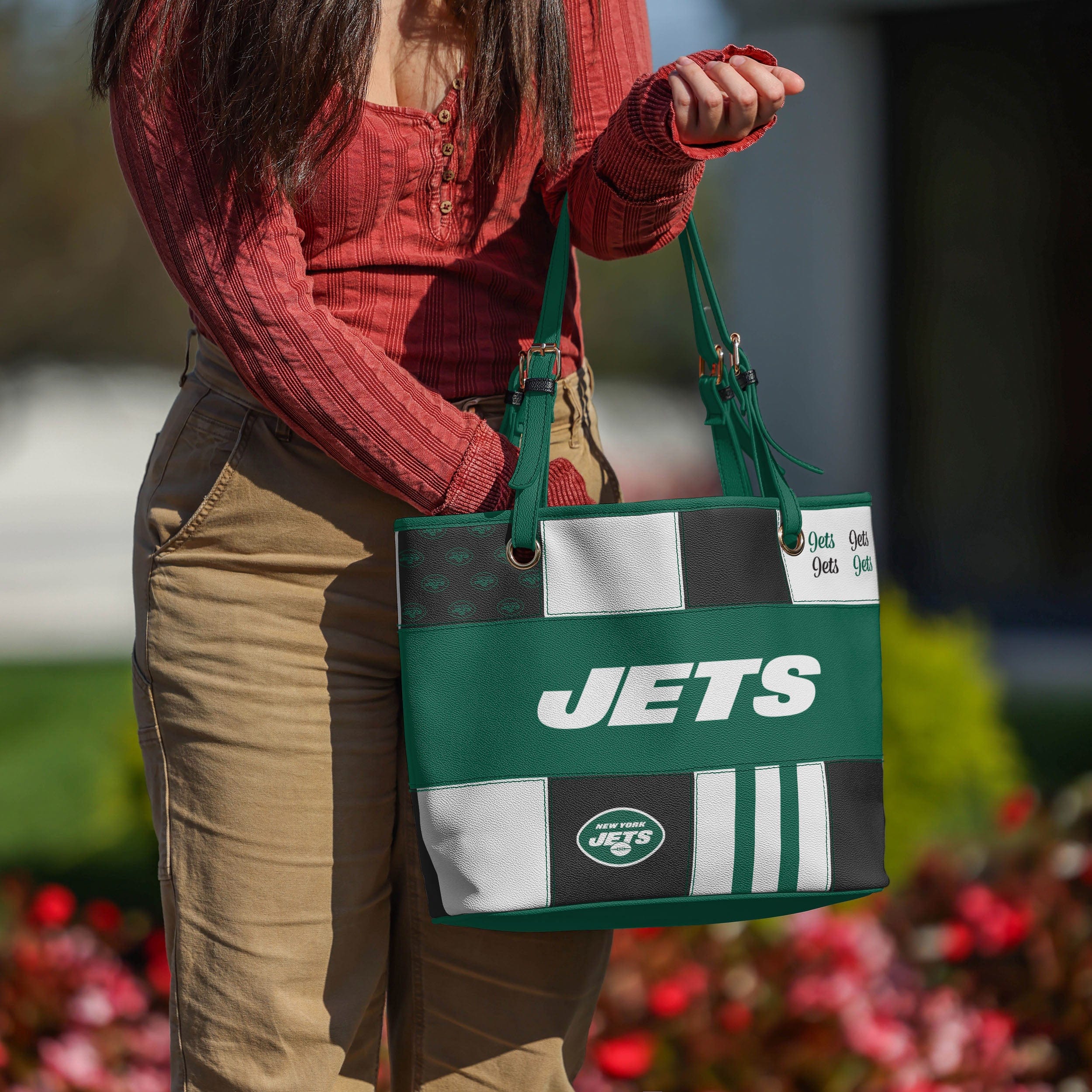 New York Jets Printed Collage Tote - Image 3