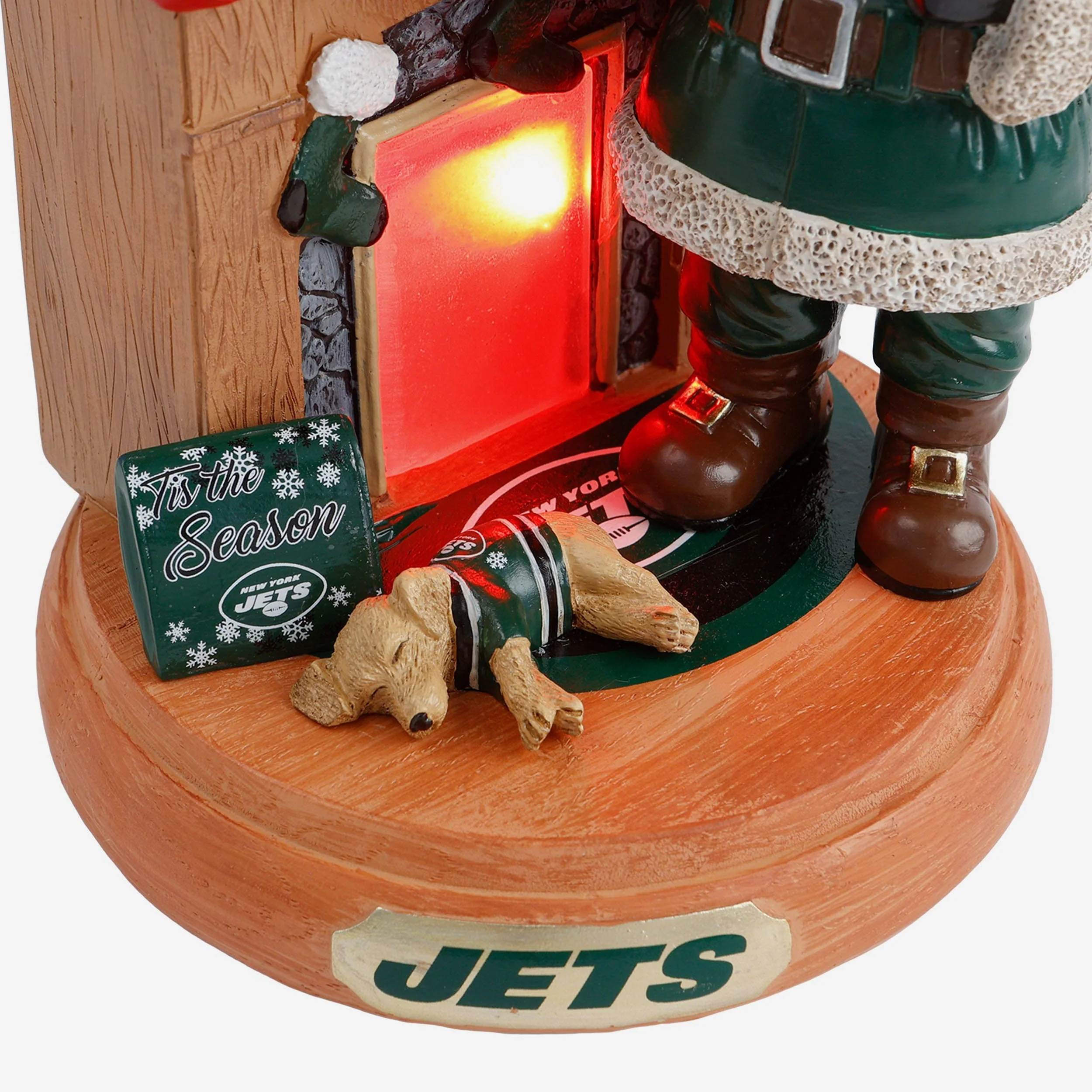 New York Jets Santa Fireplace Figurine - Image 3
