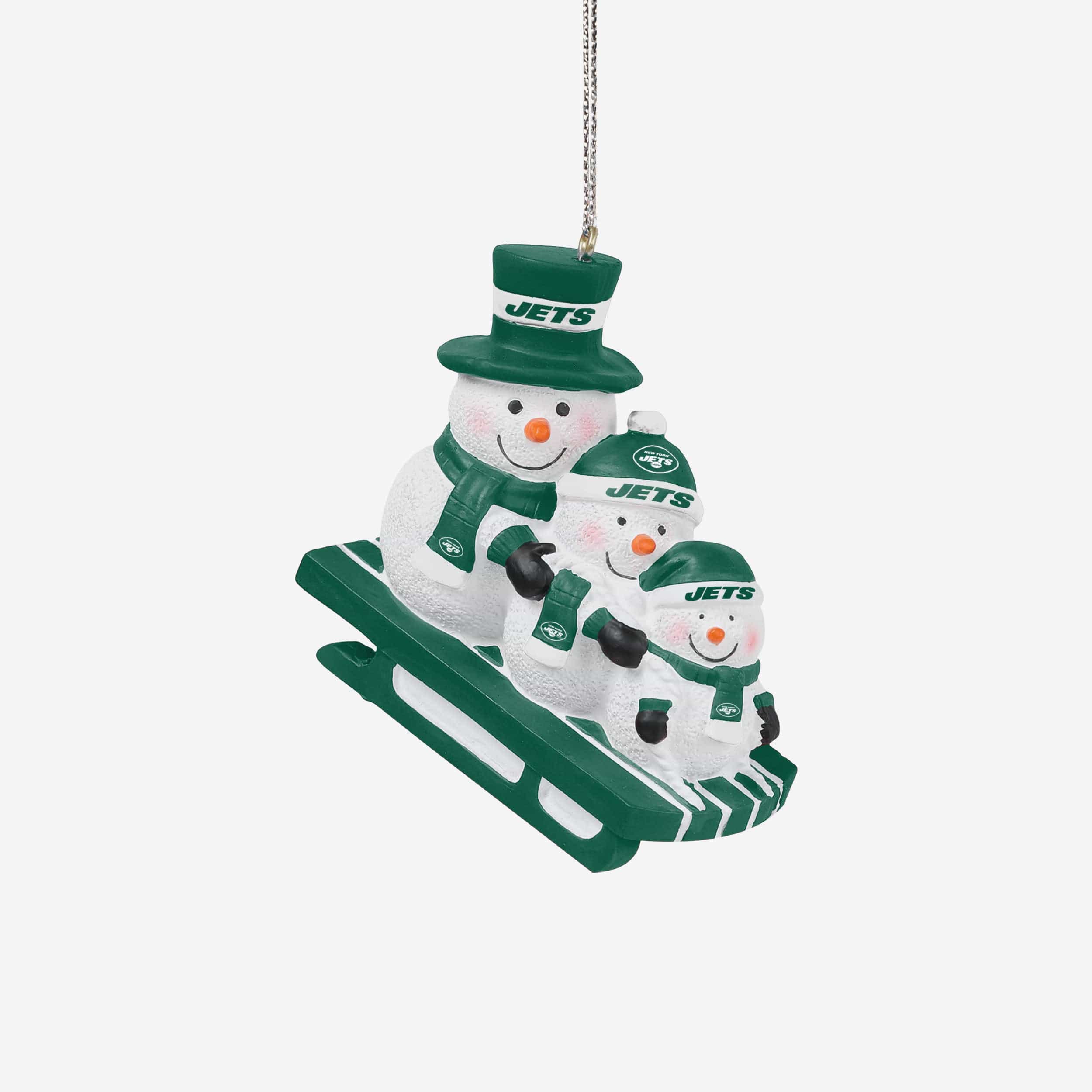 New York Jets Sledding Snowmen Ornament