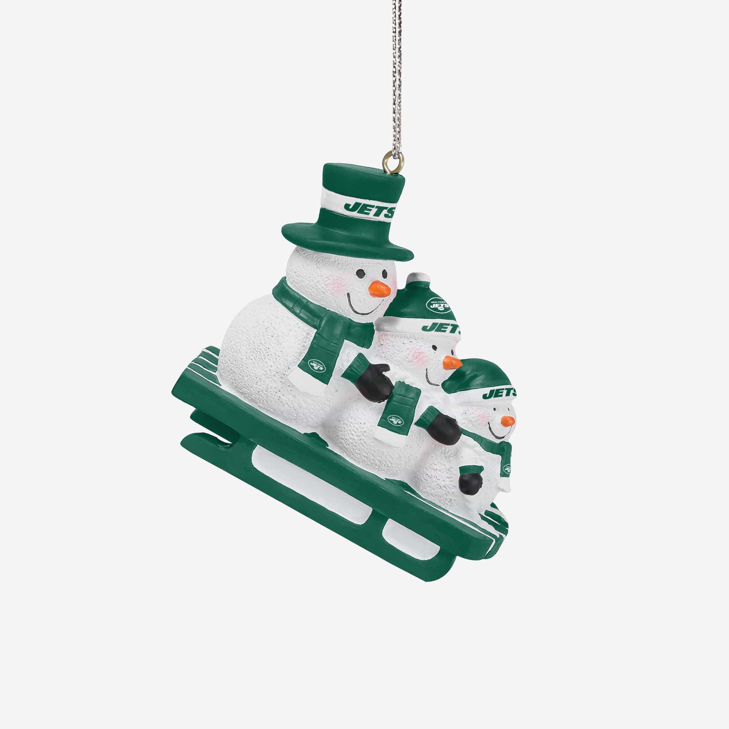 New York Jets Sledding Snowmen Ornament - Image 2