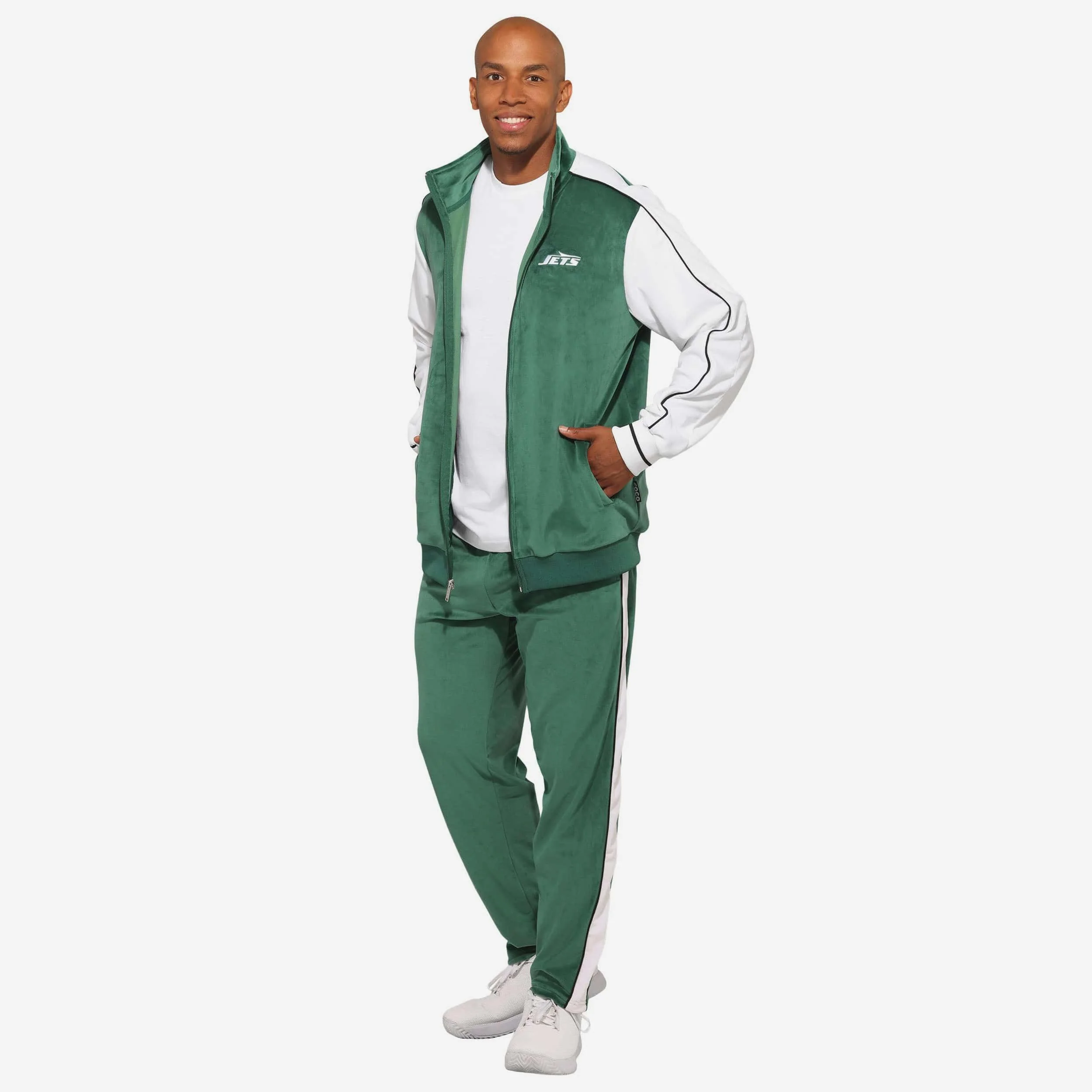 New York Jets Two Tone Velour Zip Up Top - Image 5
