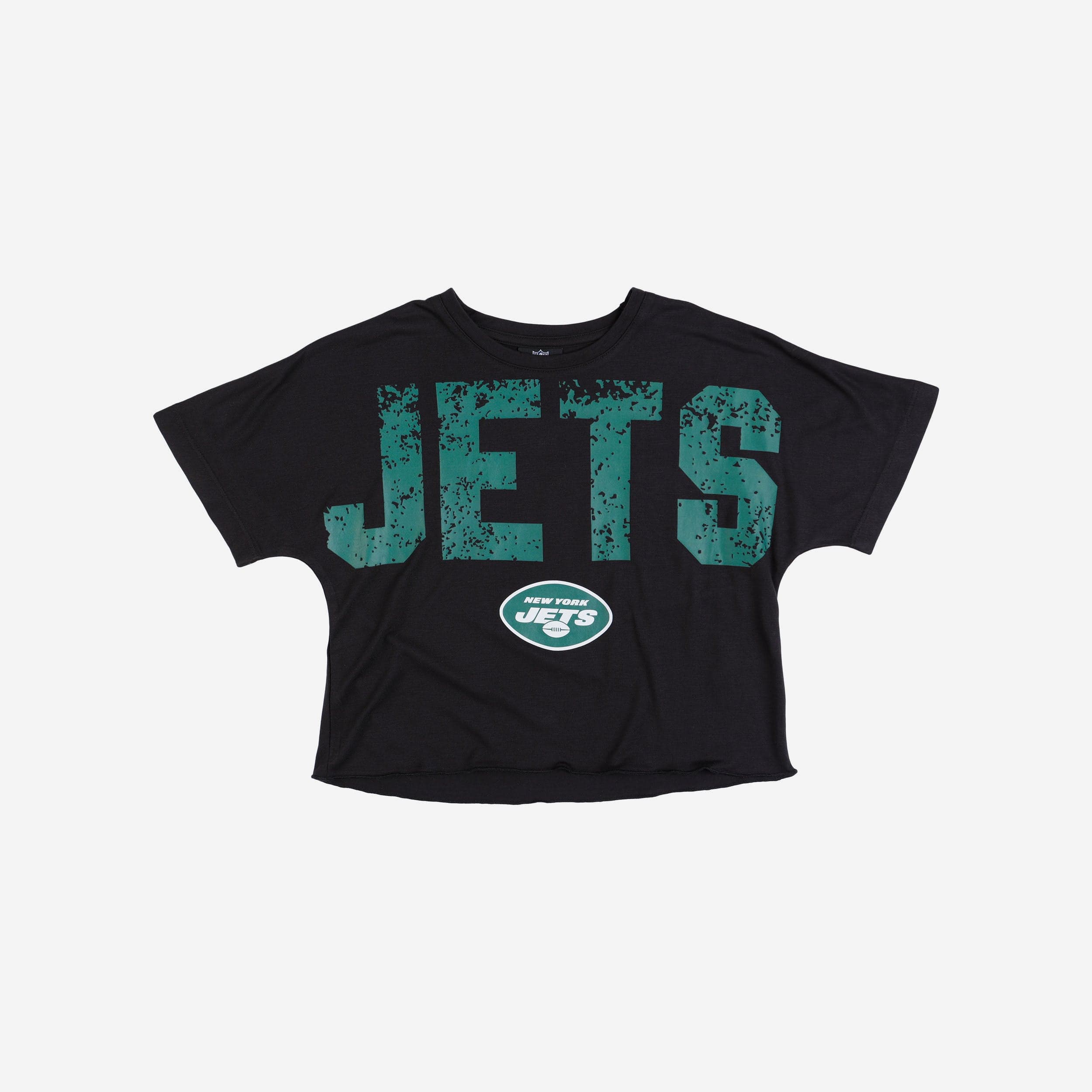 New York Jets Womens Distressed Wordmark Crop Top - Image 3