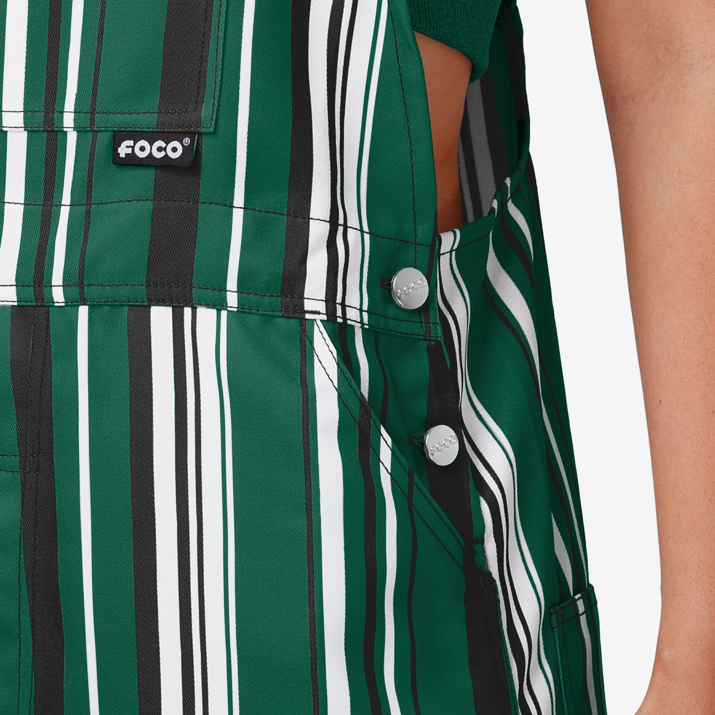 New York Jets Womens Hyper Stripe Bib Overalls - Image 5