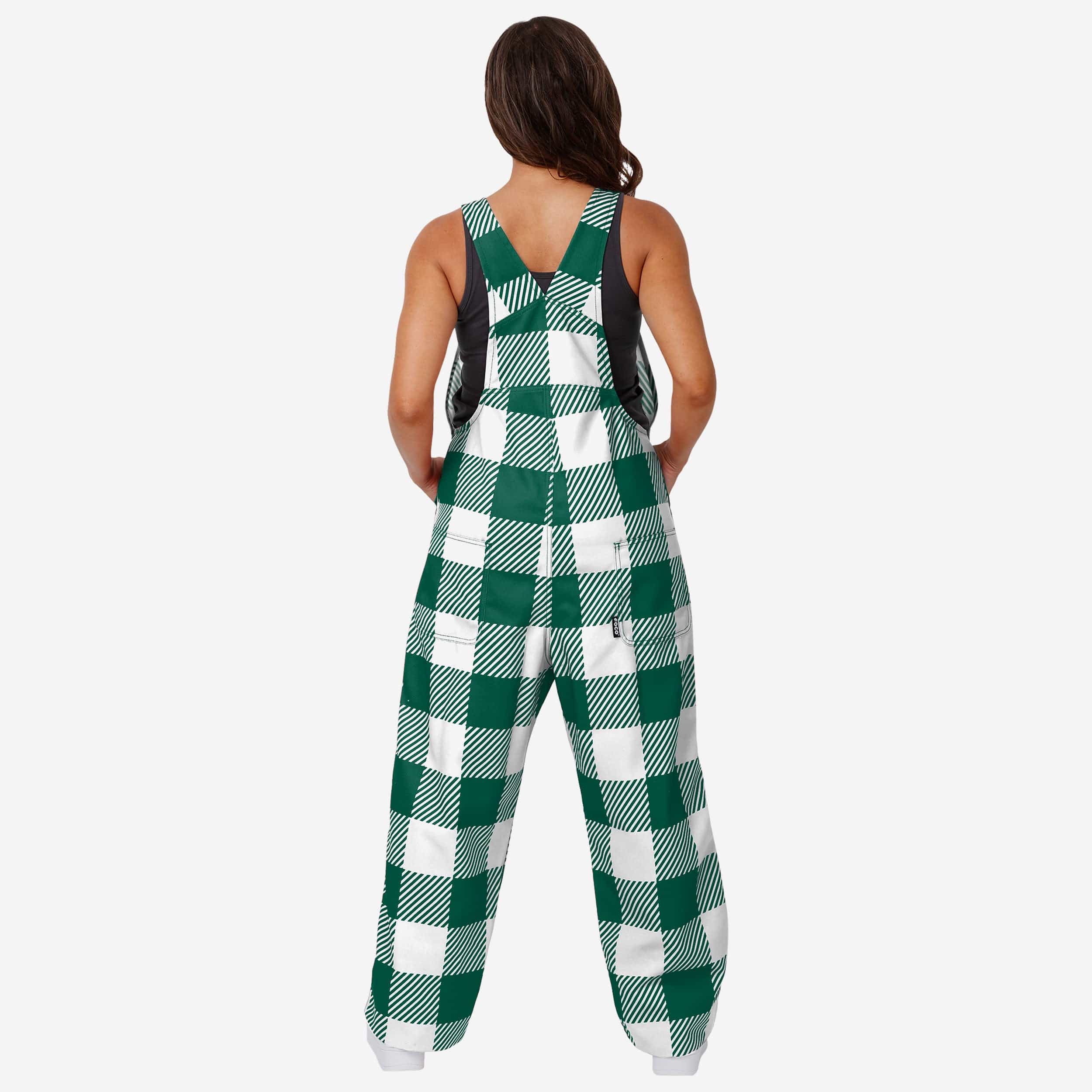 New York Jets Womens Plaid Bib Overalls - Image 2