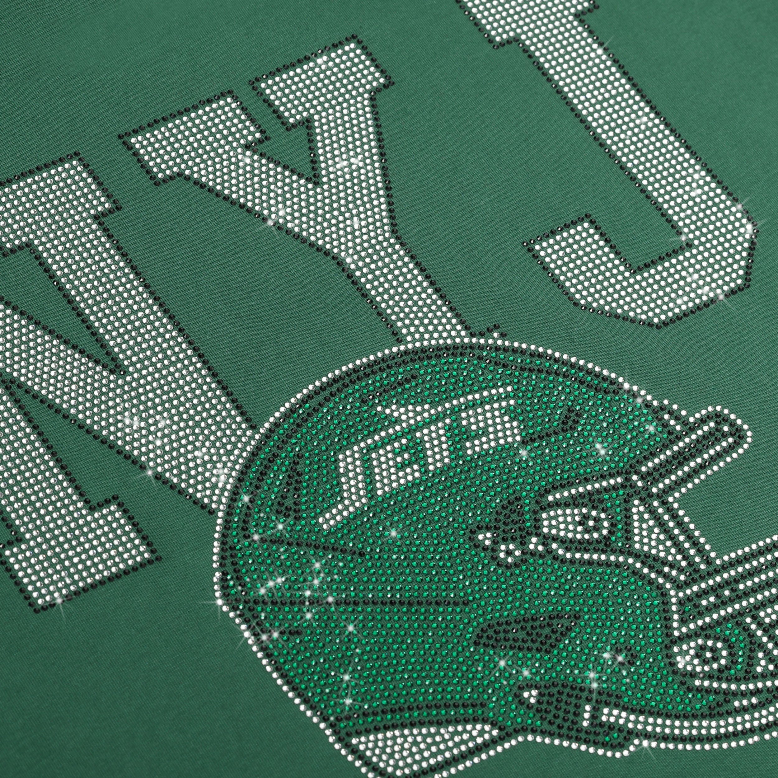 New York Jets Womens Rhinestone Logo Crop Top - Image 2