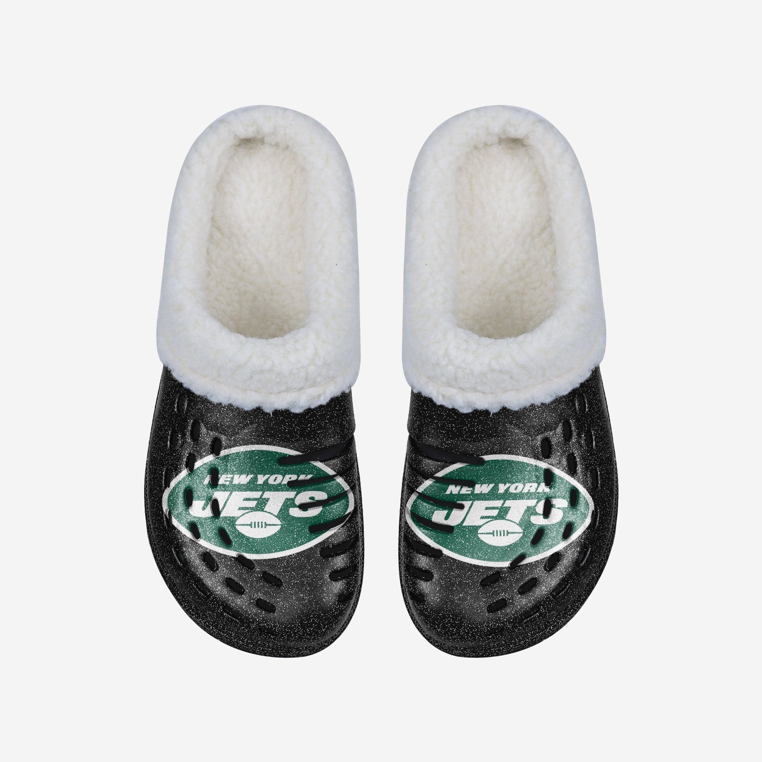 New York Jets Womens Sherpa Lined Glitter Clog - Image 4