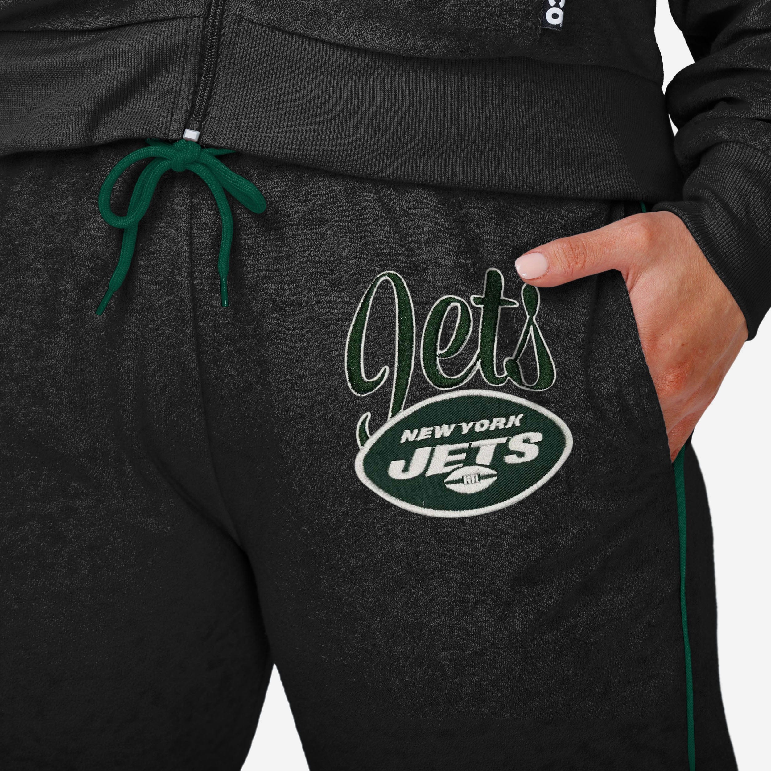 New York Jets Womens Terry Knit Joggers - Image 3