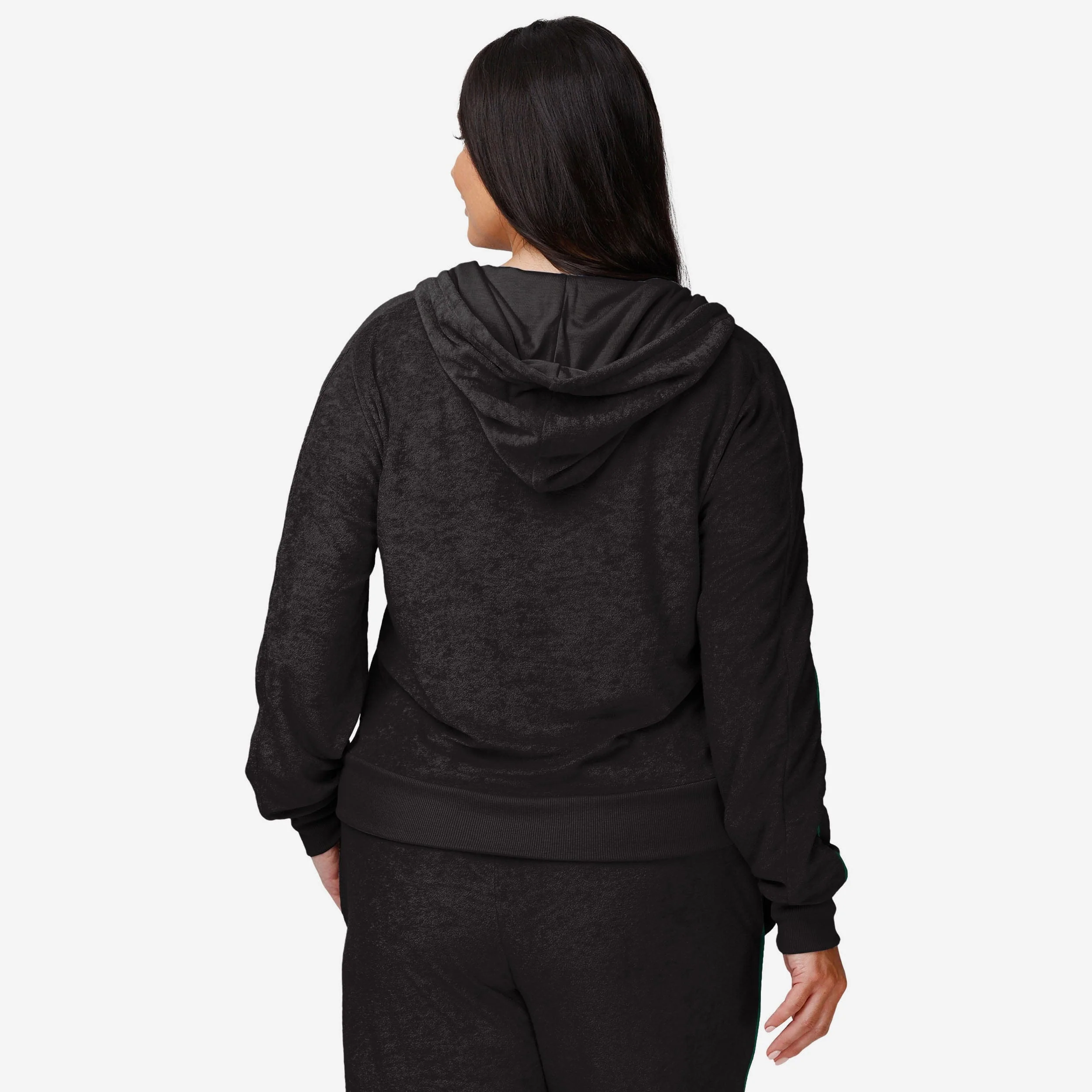 New York Jets Womens Terry Knit Zip Up Top - Image 2