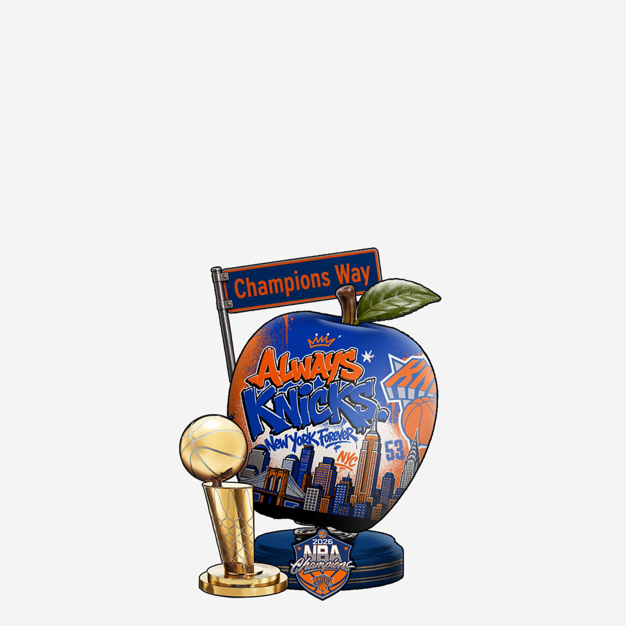 New York Knicks 2026 NBA Champions Always Knicks Big Apple Bobble
