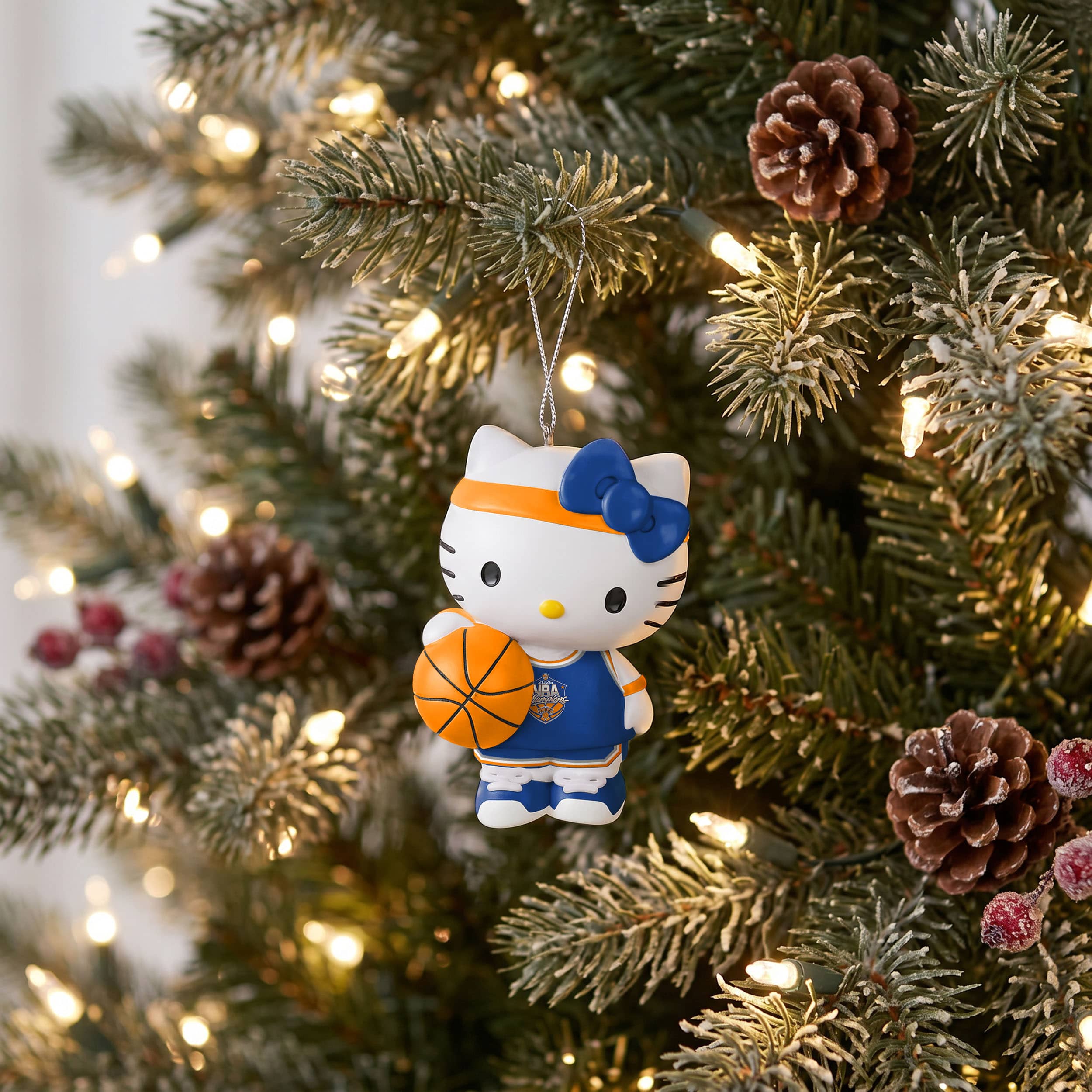 New York Knicks 2026 NBA Champions Hello Kitty® Resin Jersey Ornament - Image 2