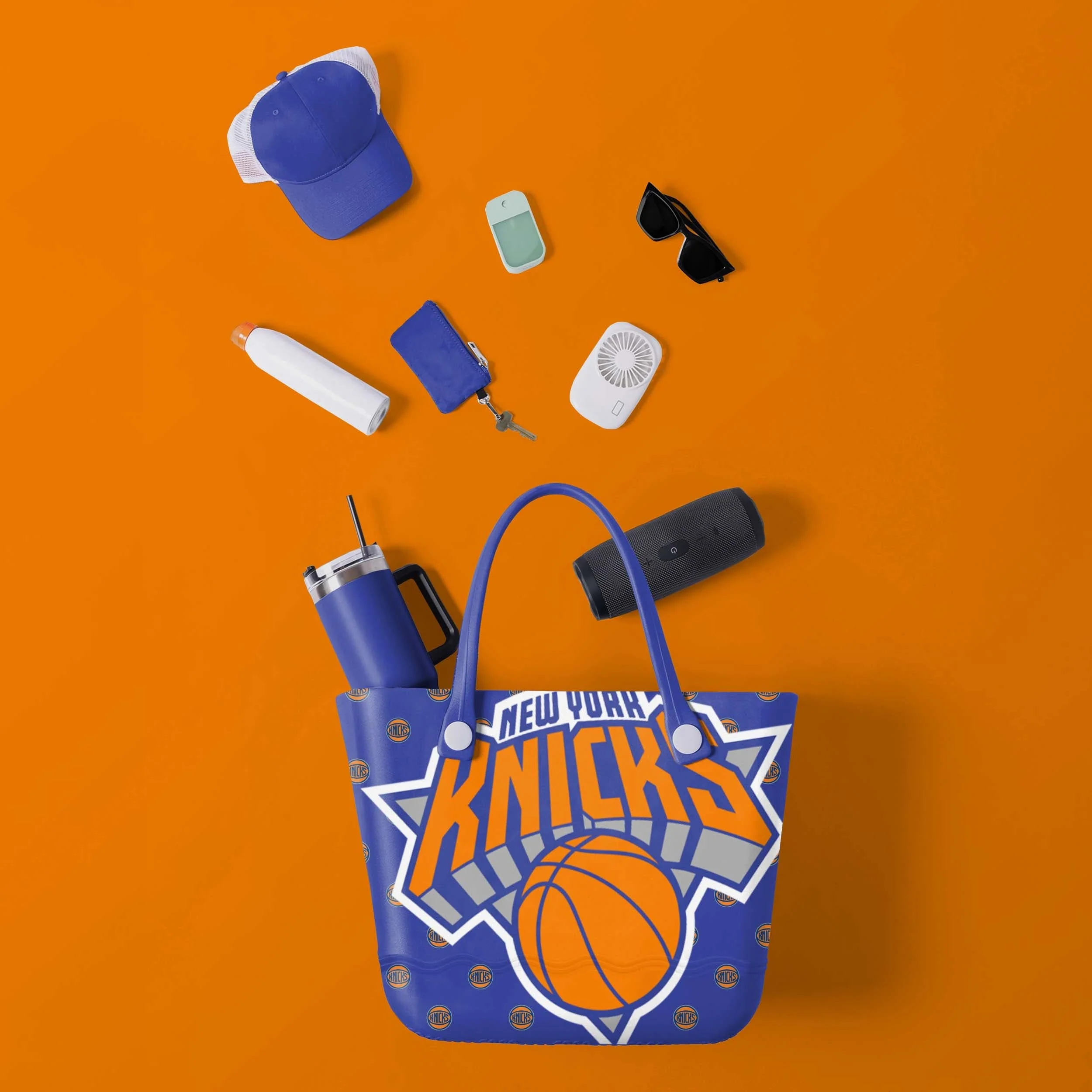 New York Knicks Big Logo Mini Print Tailgate Tote Bag - Image 2