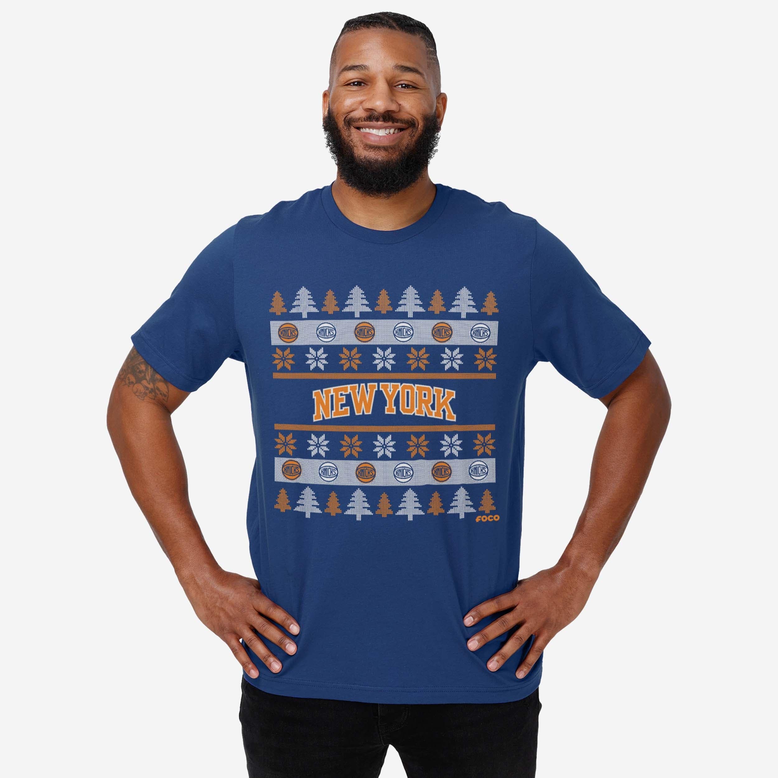 New York Knicks Holiday Sweater T-Shirt - Image 2