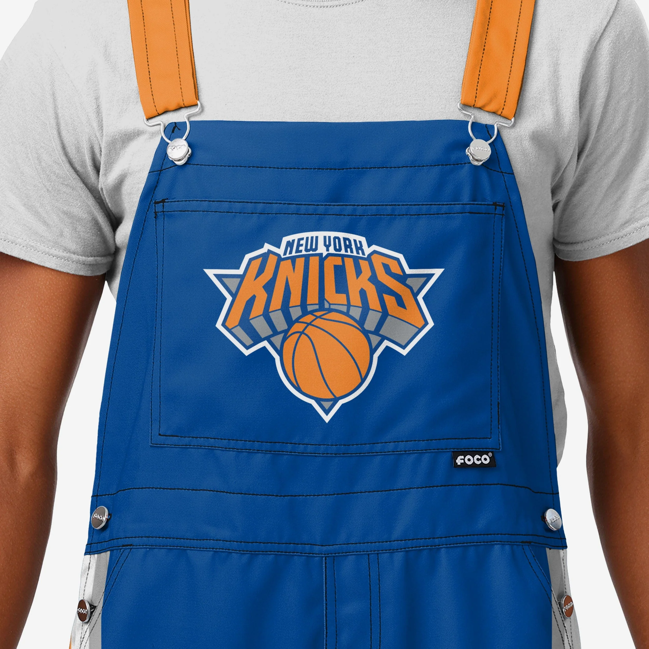 New York Knicks Mens Team Stripe Bib Overalls - Image 3