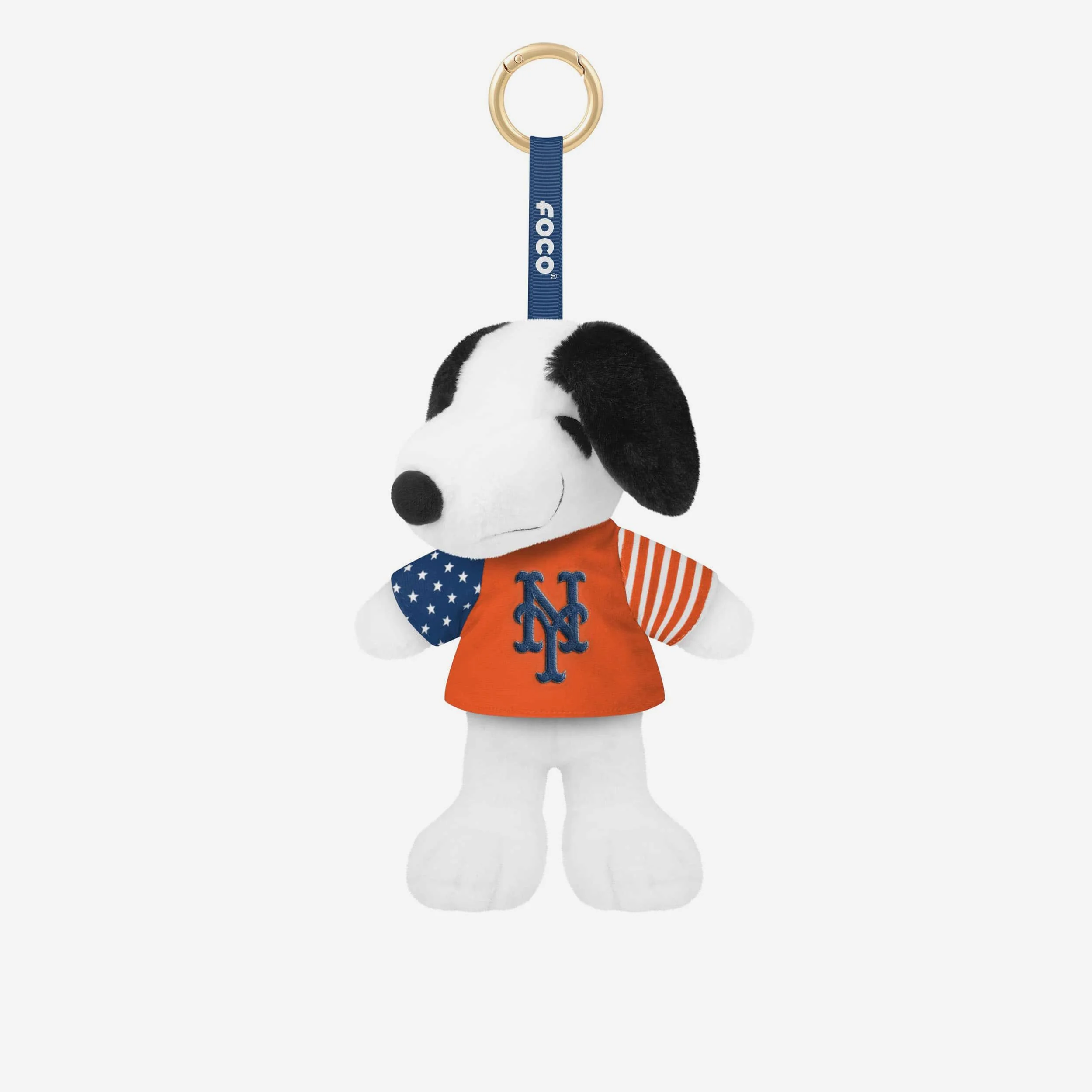 New York Mets Americana Plush Snoopy Peanuts Bag Charm Keychain