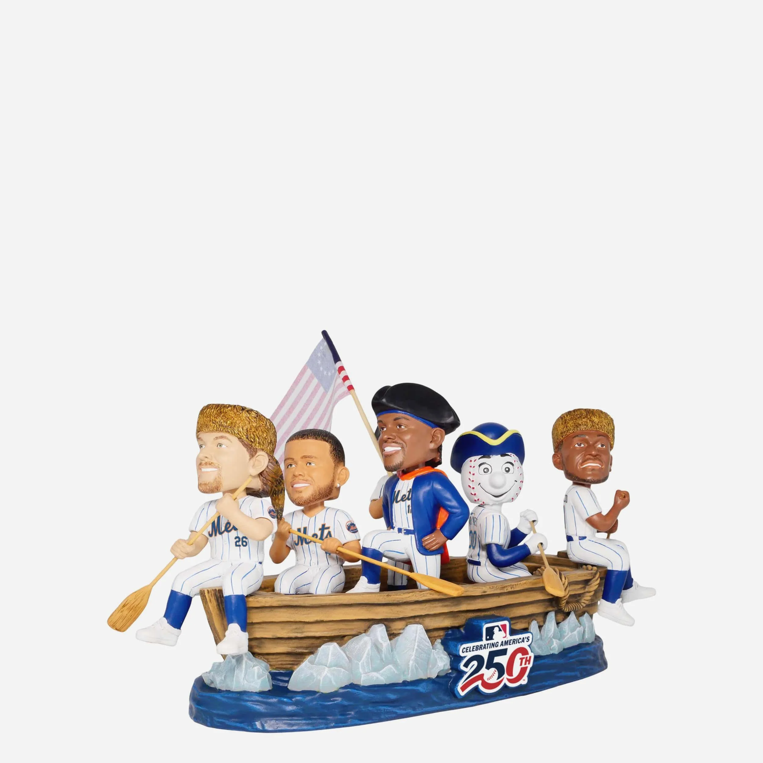 New York Mets America's 250th Anniversary Crossing the Delaware Mini Bobblehead Scene - Image 4