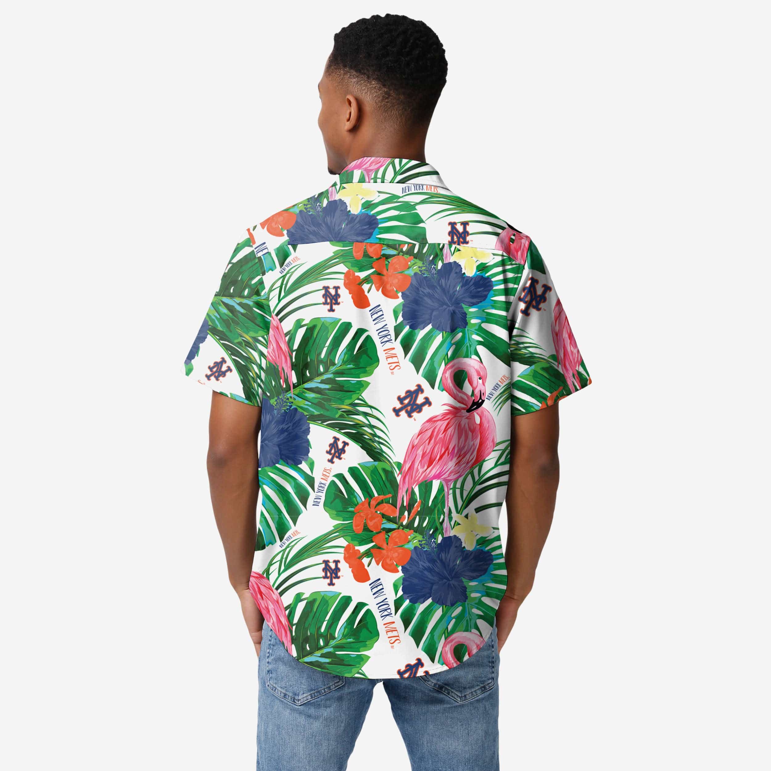 New York Mets Flamingo Button Up Shirt - Image 2