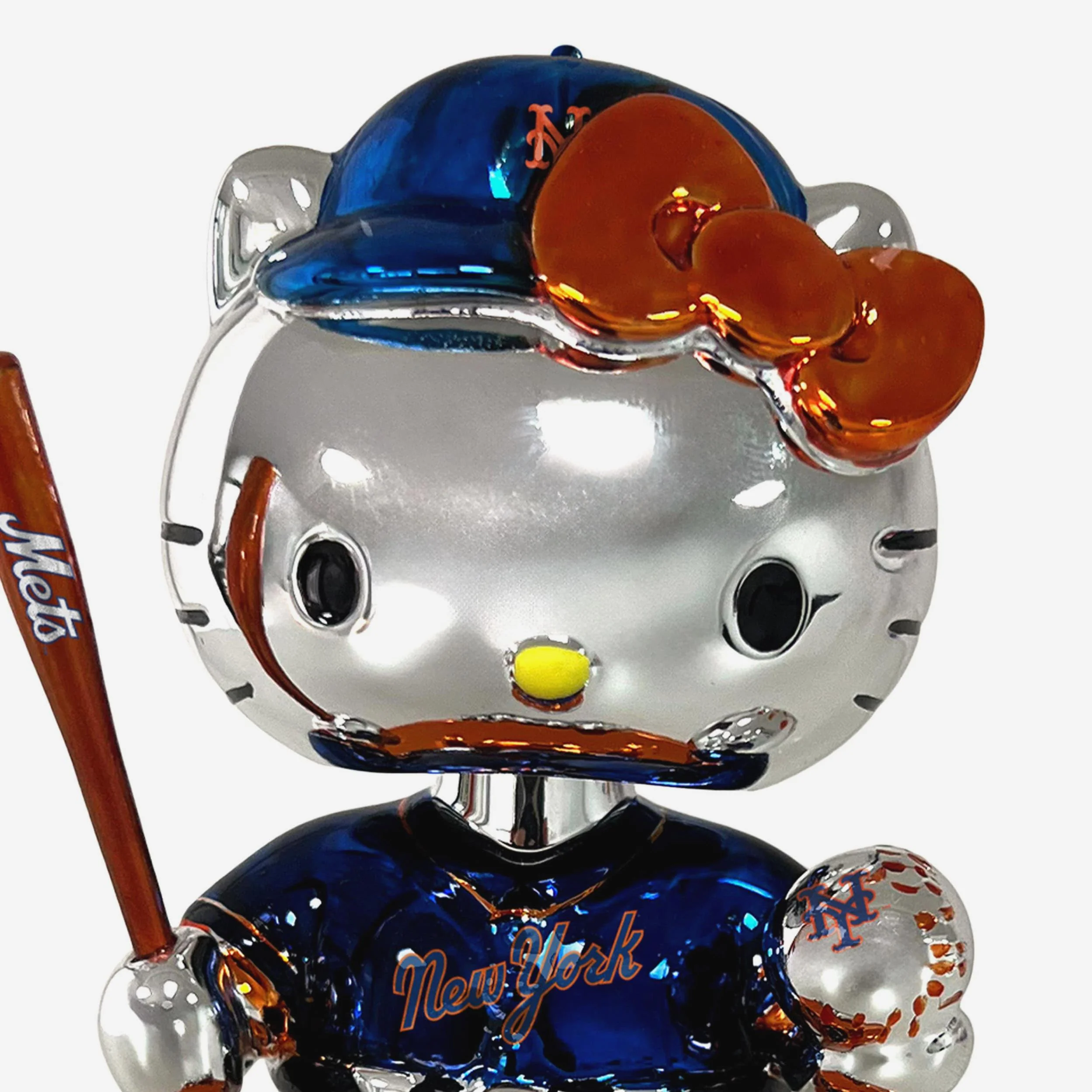 New York Mets Hello Kitty® Electroplated Edition Mini Bobblehead - Image 2