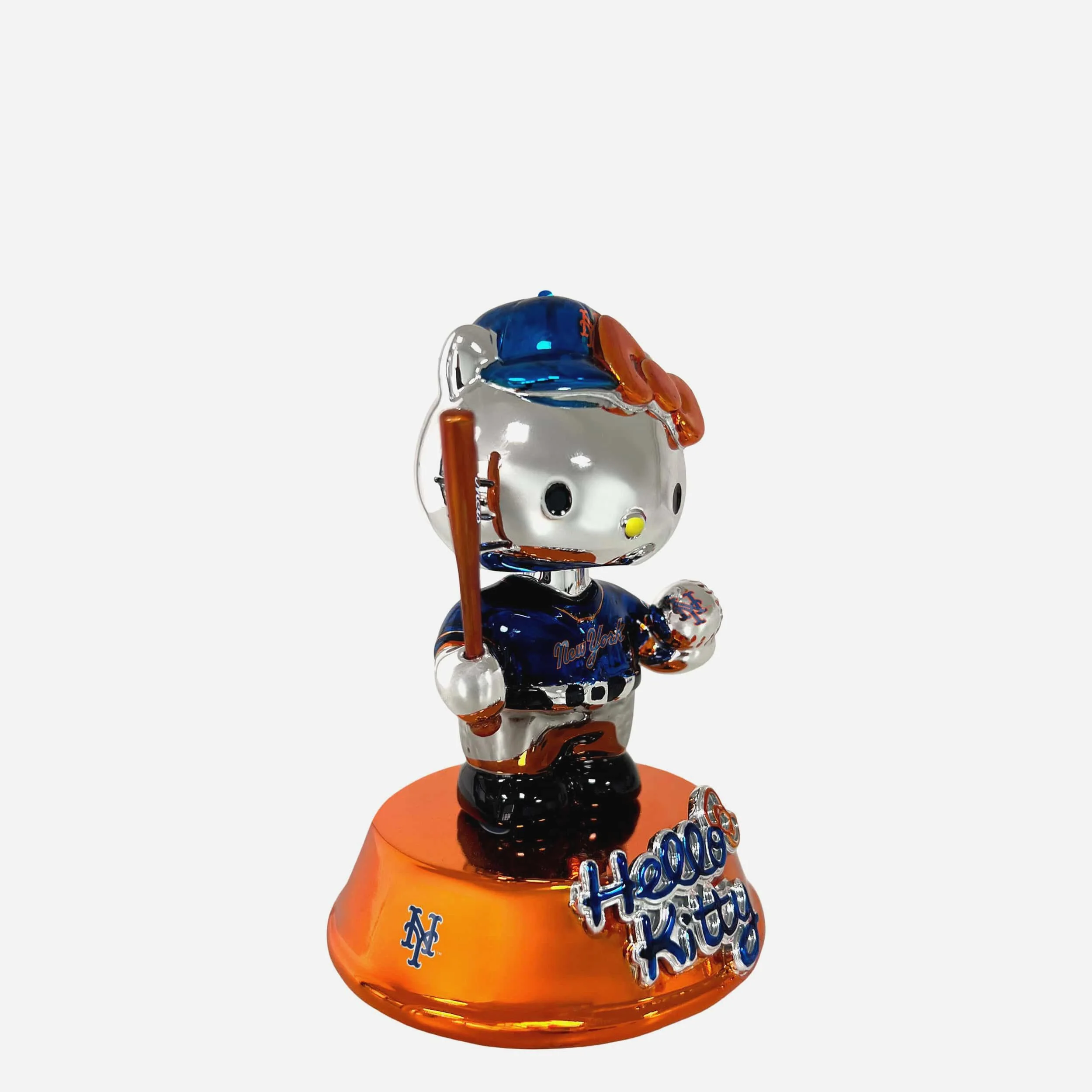 New York Mets Hello Kitty® Electroplated Edition Mini Bobblehead - Image 4