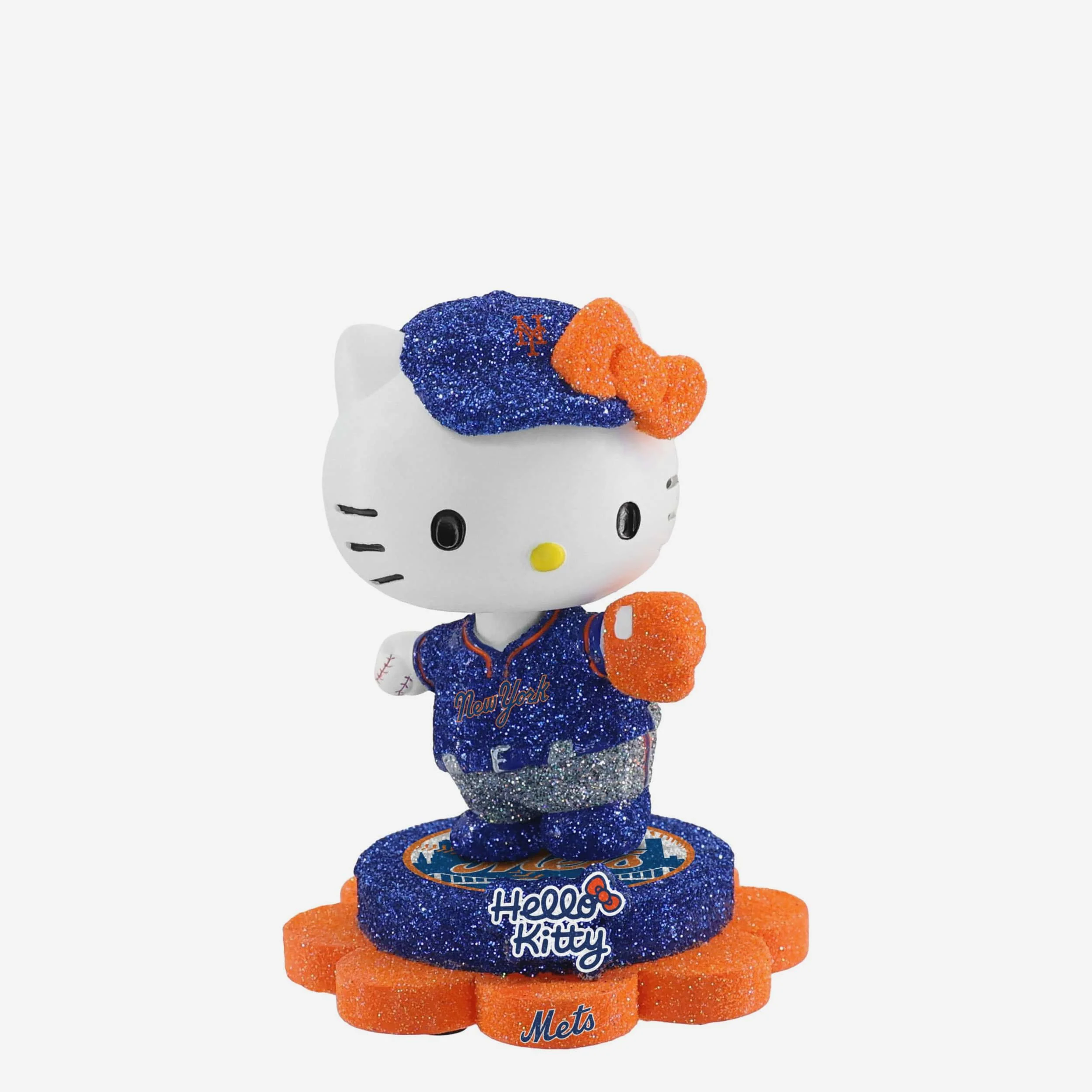New York Mets Hello Kitty® Glitter Mini Bobblehead