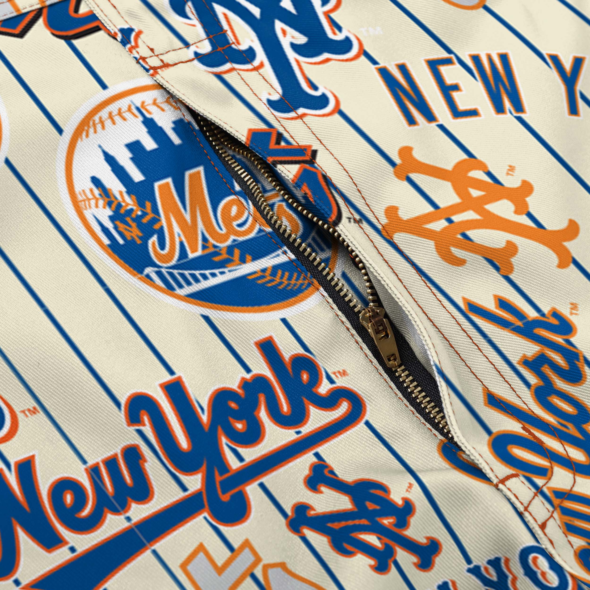 New York Mets Mens Historic Print Bib Shortalls - Image 6