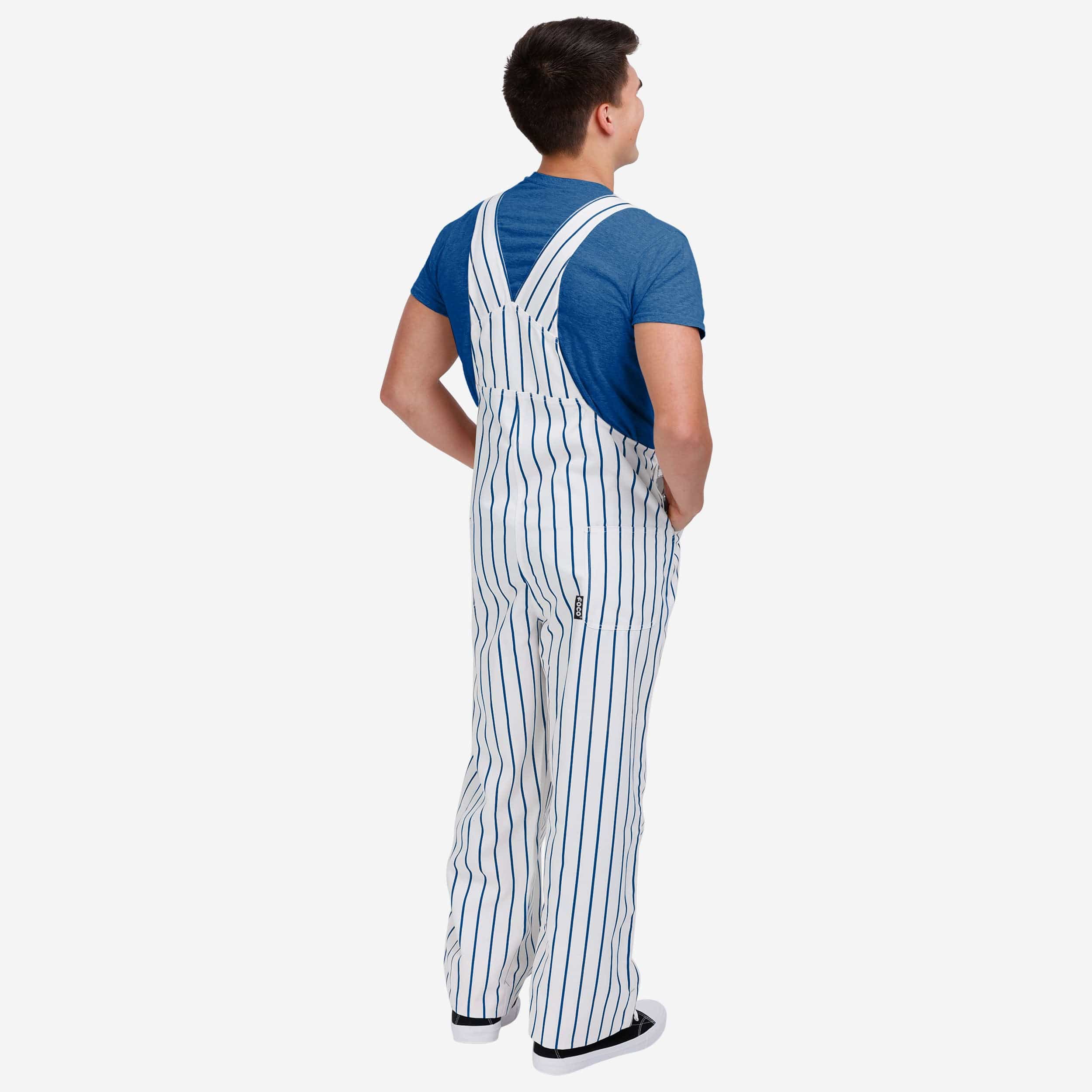 New York Mets Mens Pinstripe Bib Overalls - Image 2