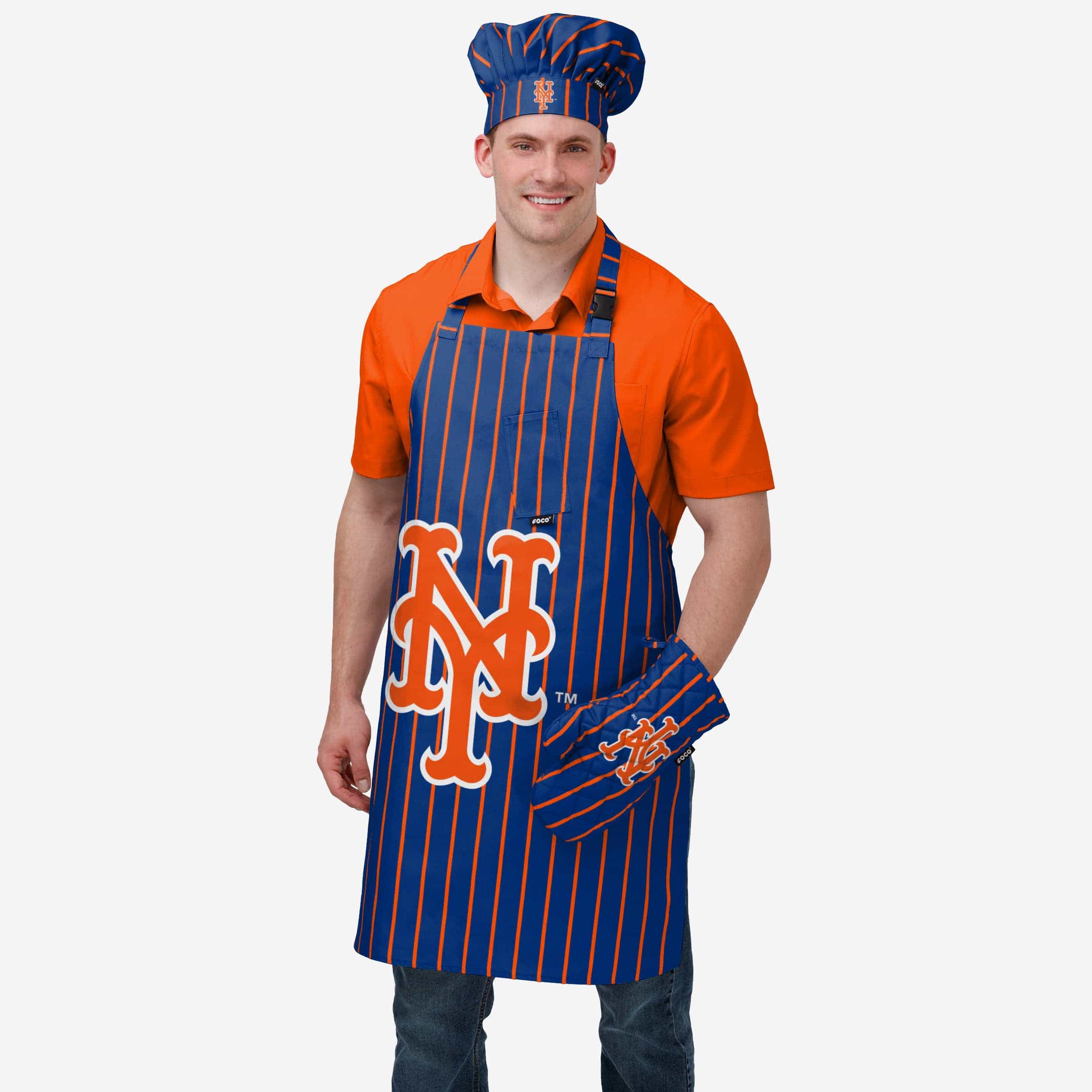 New York Mets Pinstripe Chef Hat - Image 2