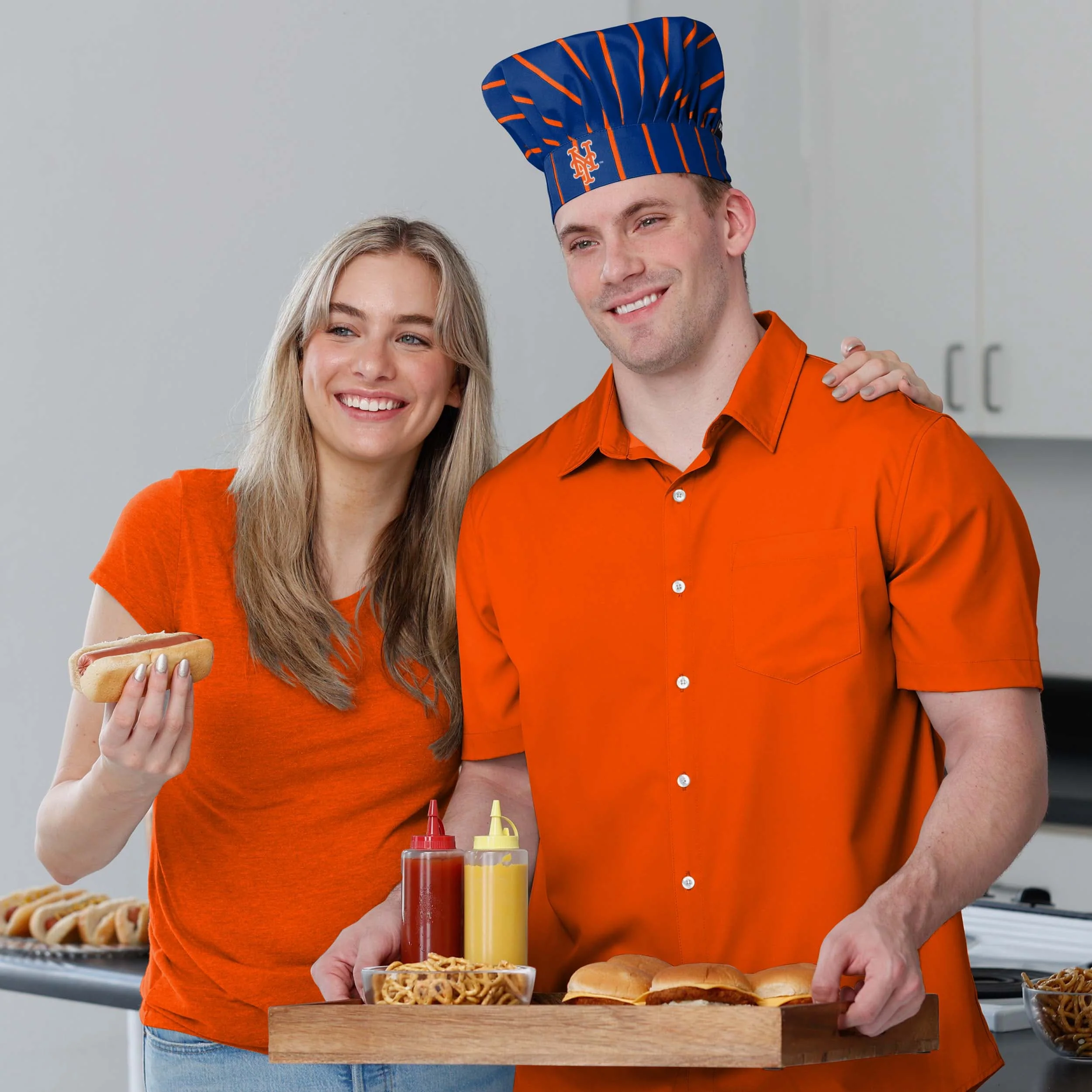 New York Mets Pinstripe Chef Hat - Image 3
