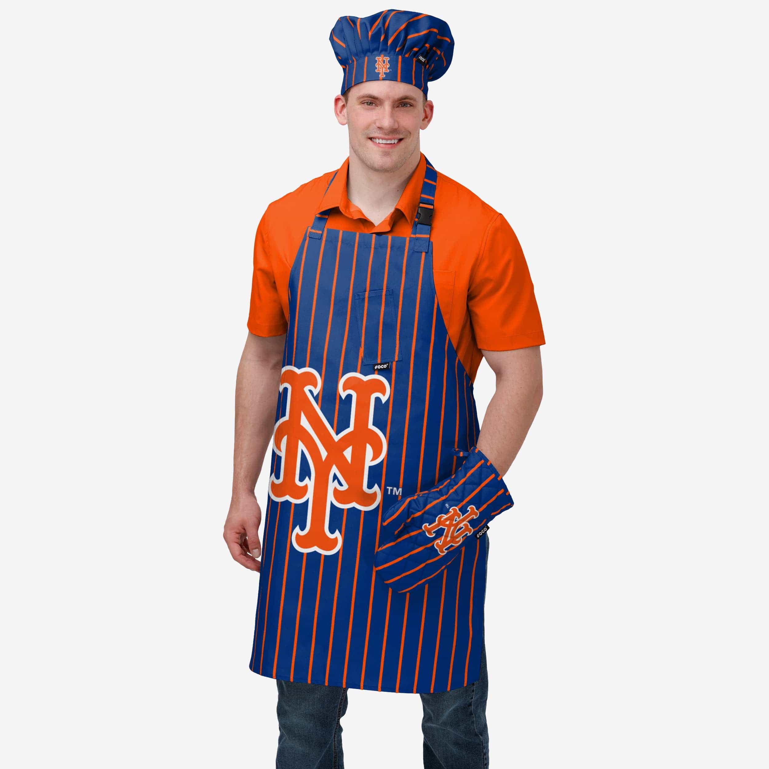 New York Mets Pinstripe Chef Set - Image 2