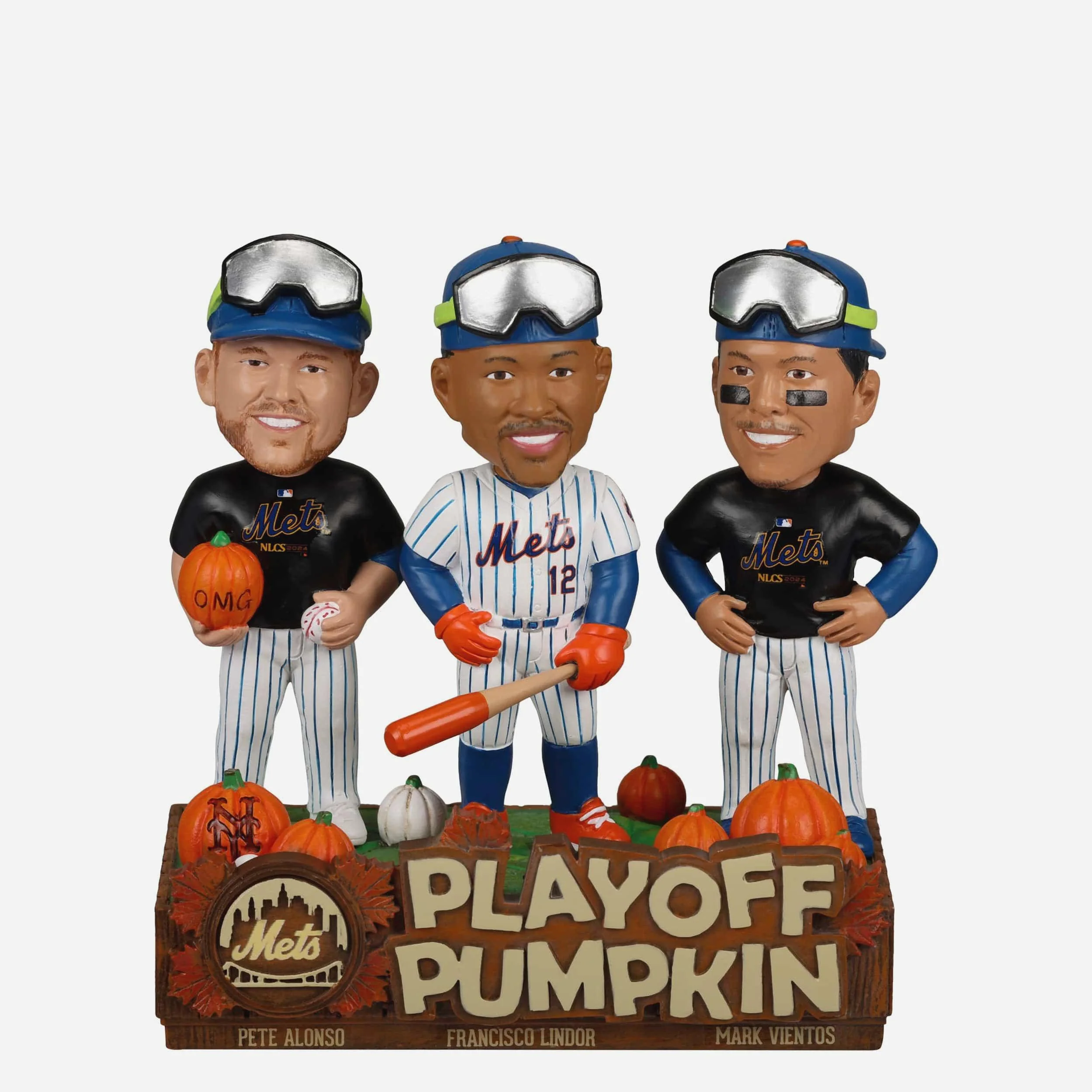 New York Mets Playoff Pumpkin Patch Mini Bobblehead Scene