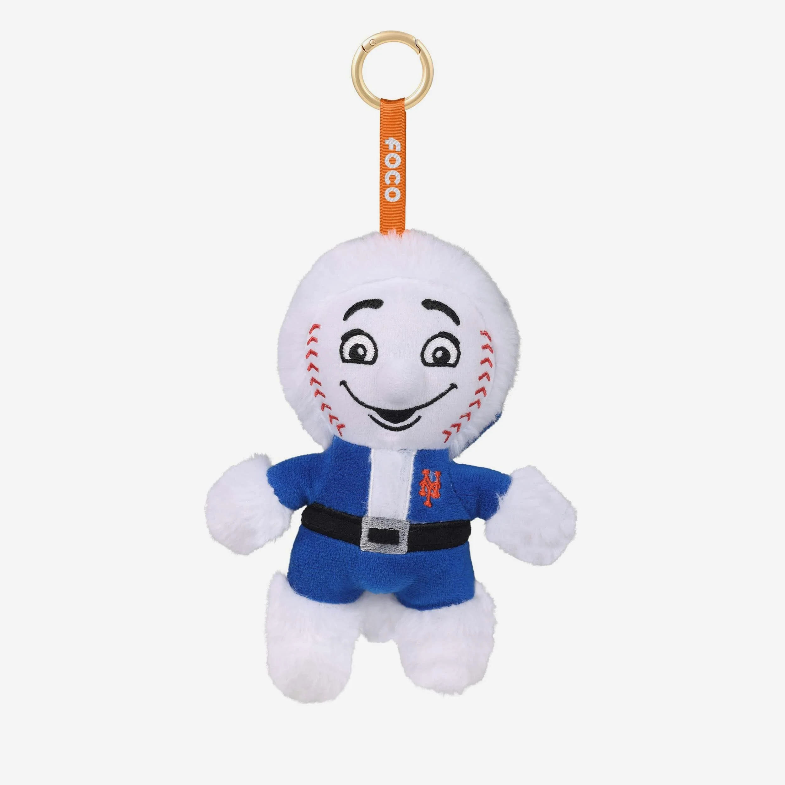 New York Mets Plush Mascot Santa Bag Charm Keychain