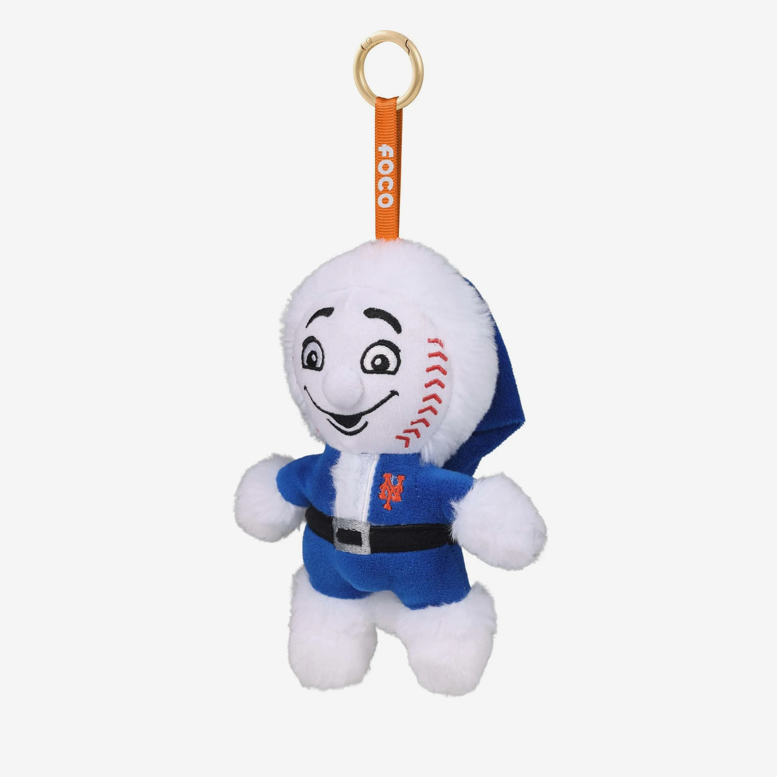 New York Mets Plush Mascot Santa Bag Charm Keychain - Image 3