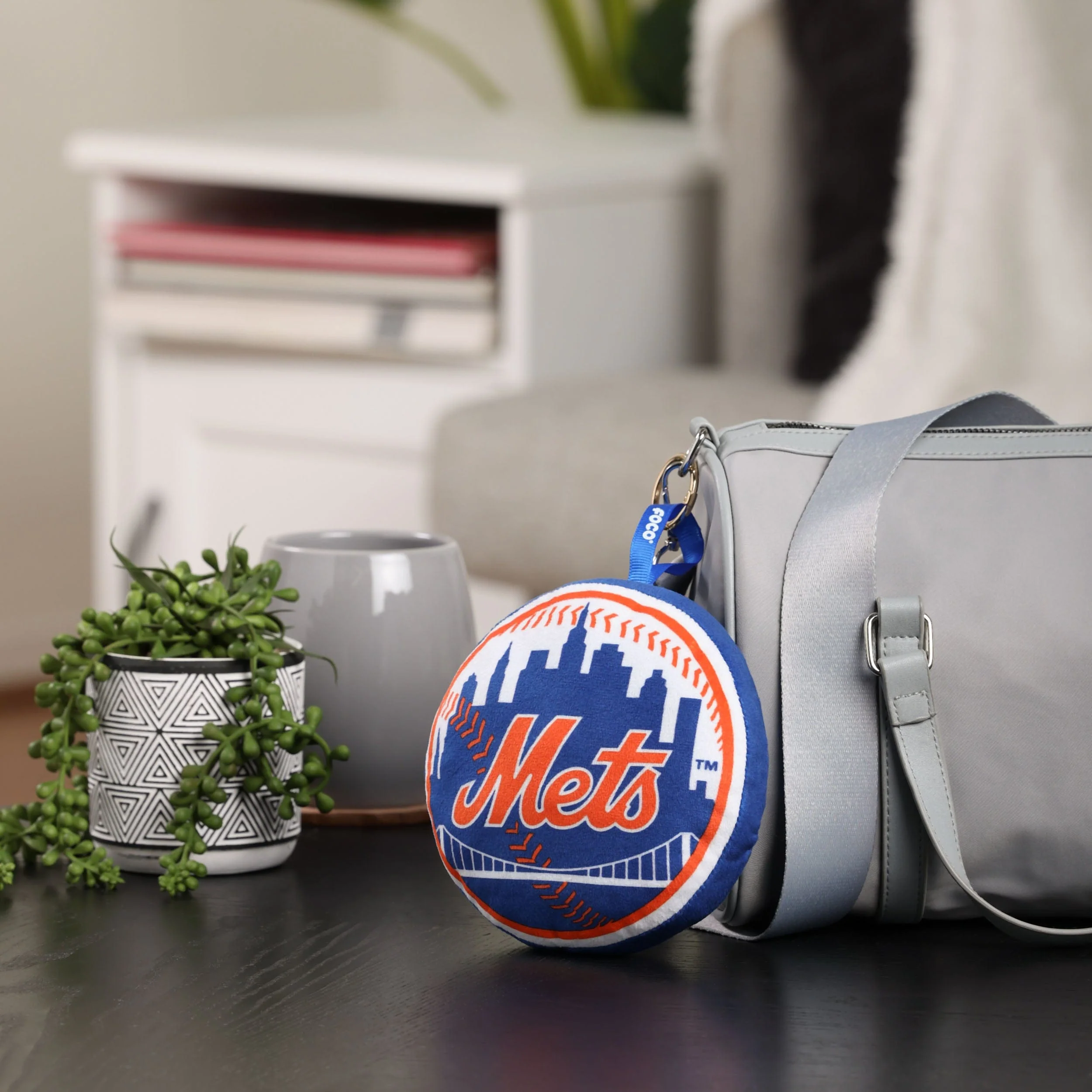 New York Mets Plush Team Logo Bag Charm Keychain - Image 2