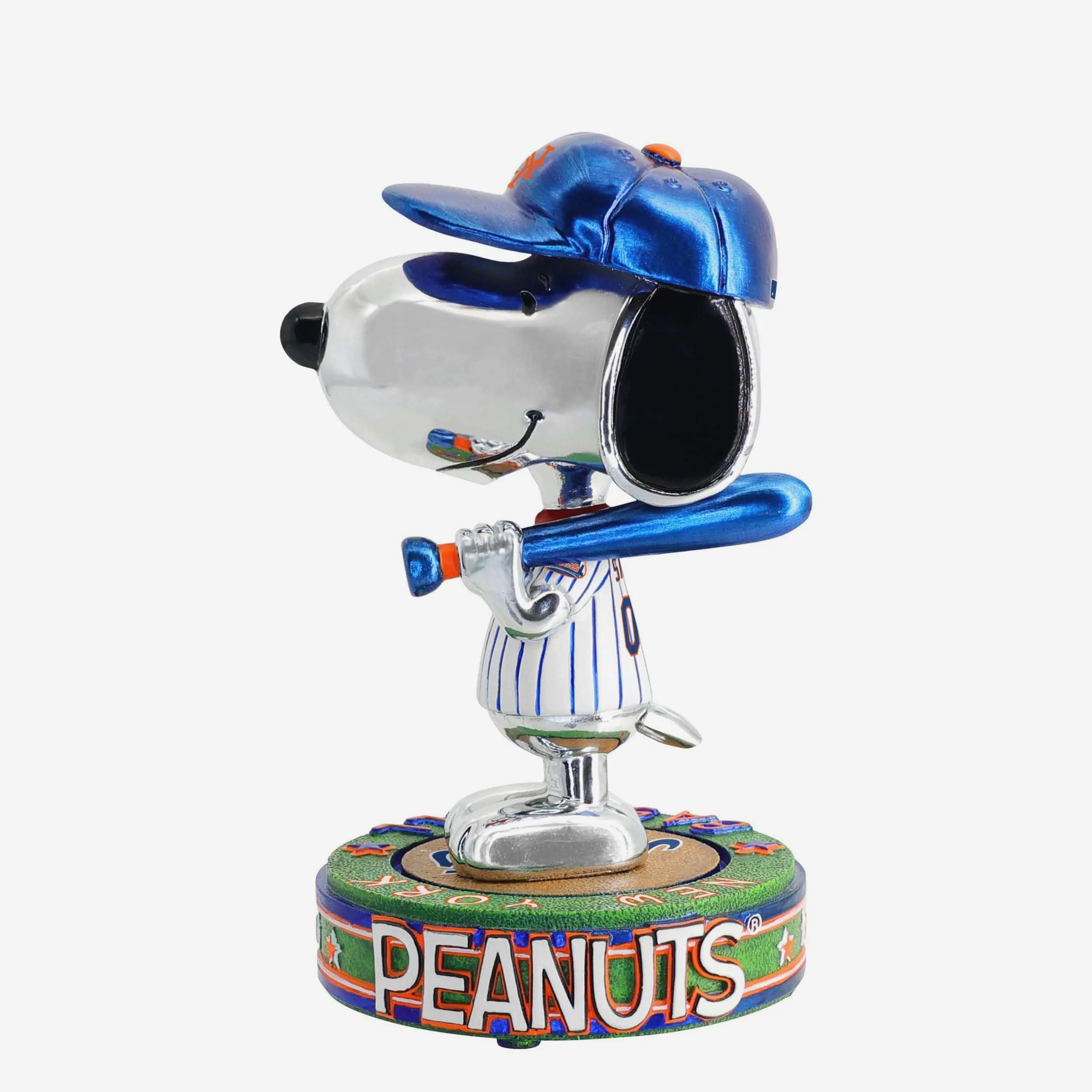 New York Mets Snoopy Peanuts Electroplated Bighead Bobblehead - Image 5