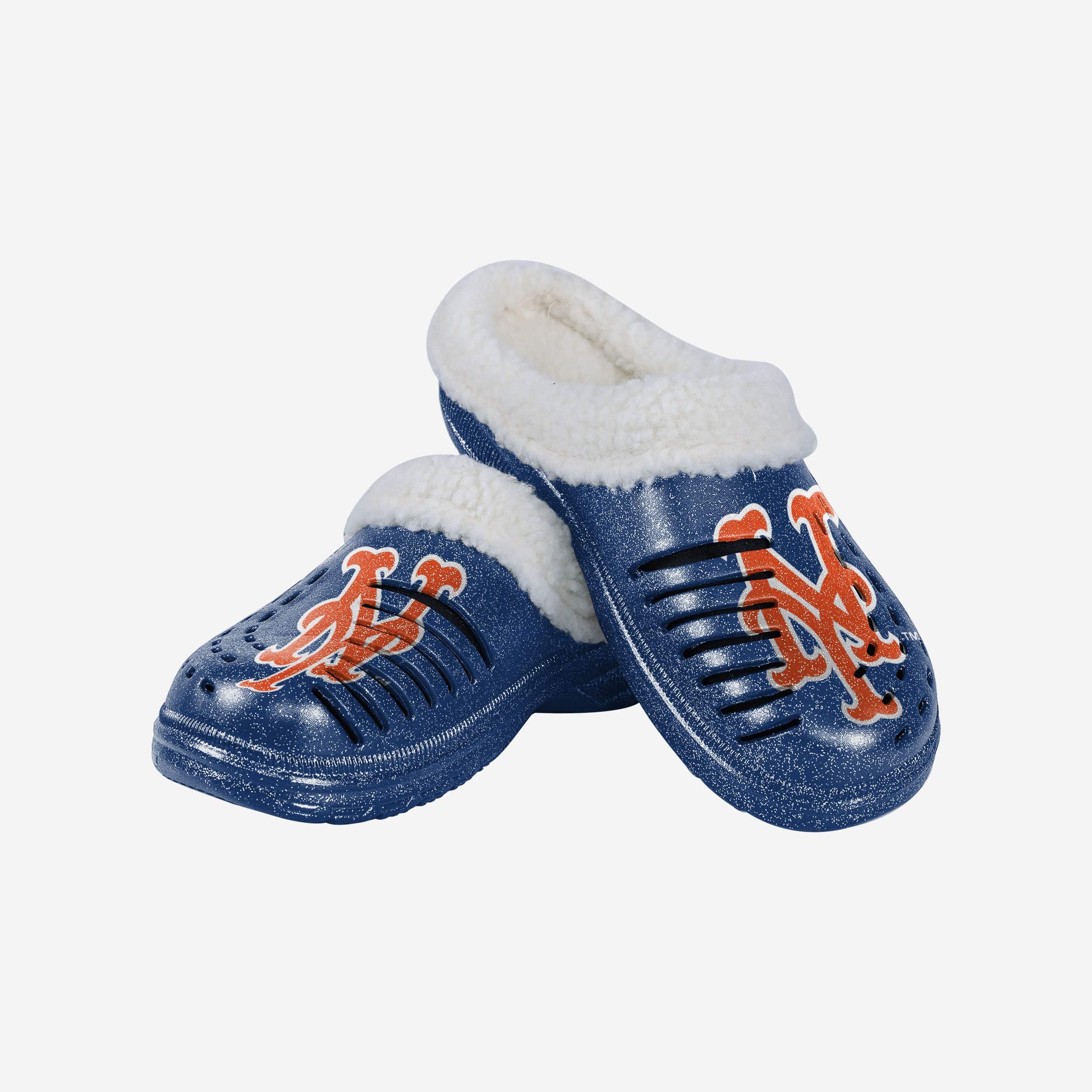 New York Mets Womens Sherpa Lined Glitter Clog - Image 3