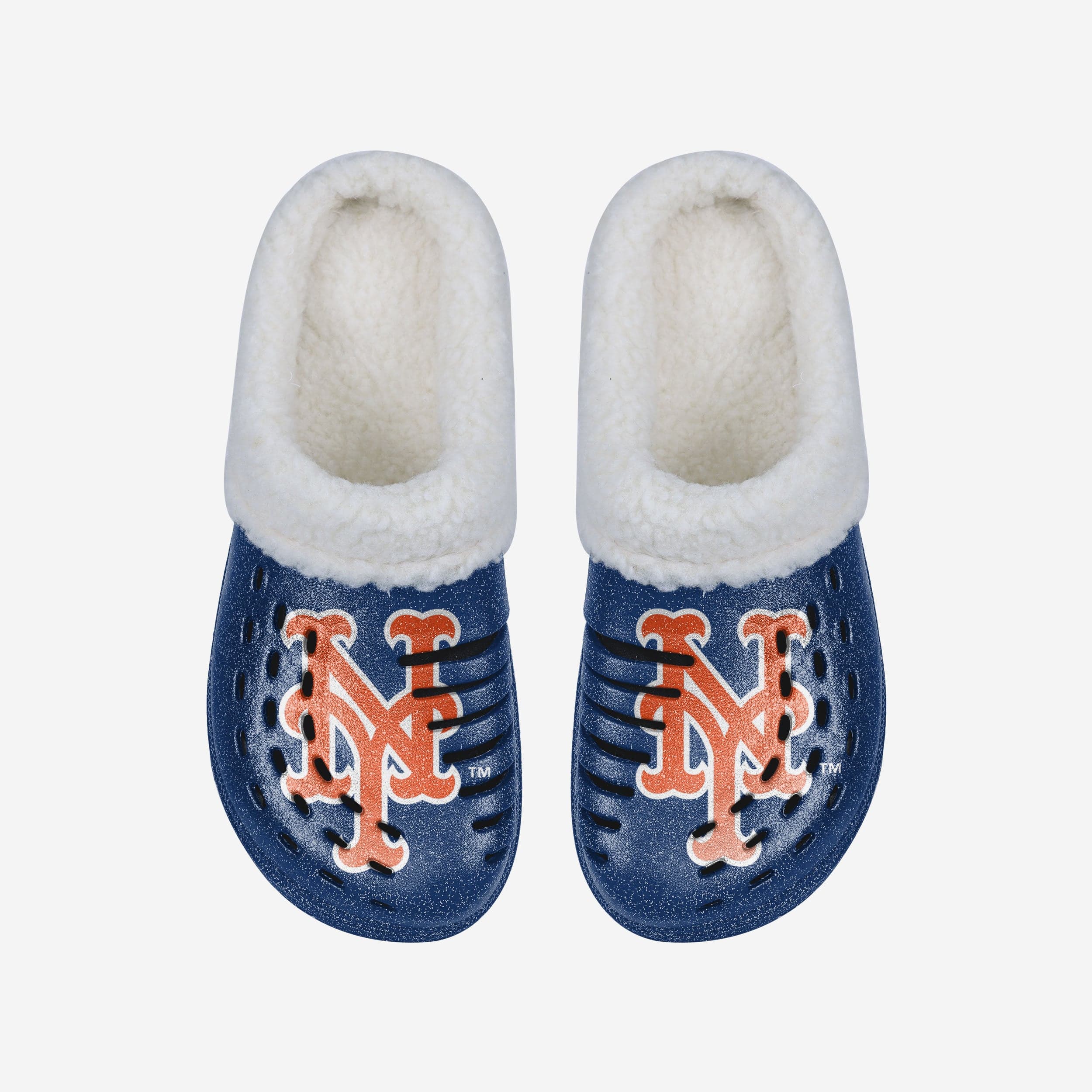 New York Mets Womens Sherpa Lined Glitter Clog - Image 4