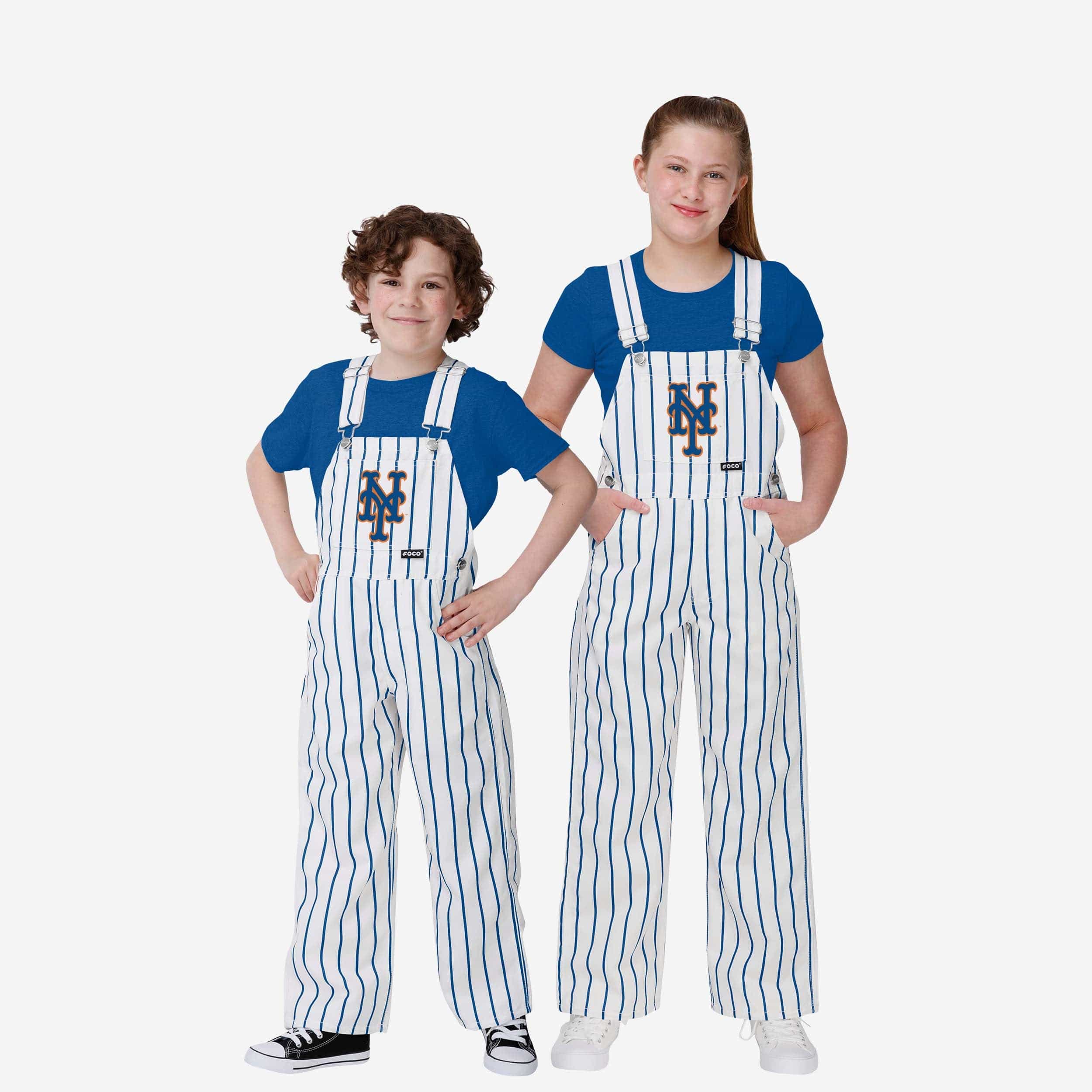 New York Mets Youth Pinstripe Bib Overalls