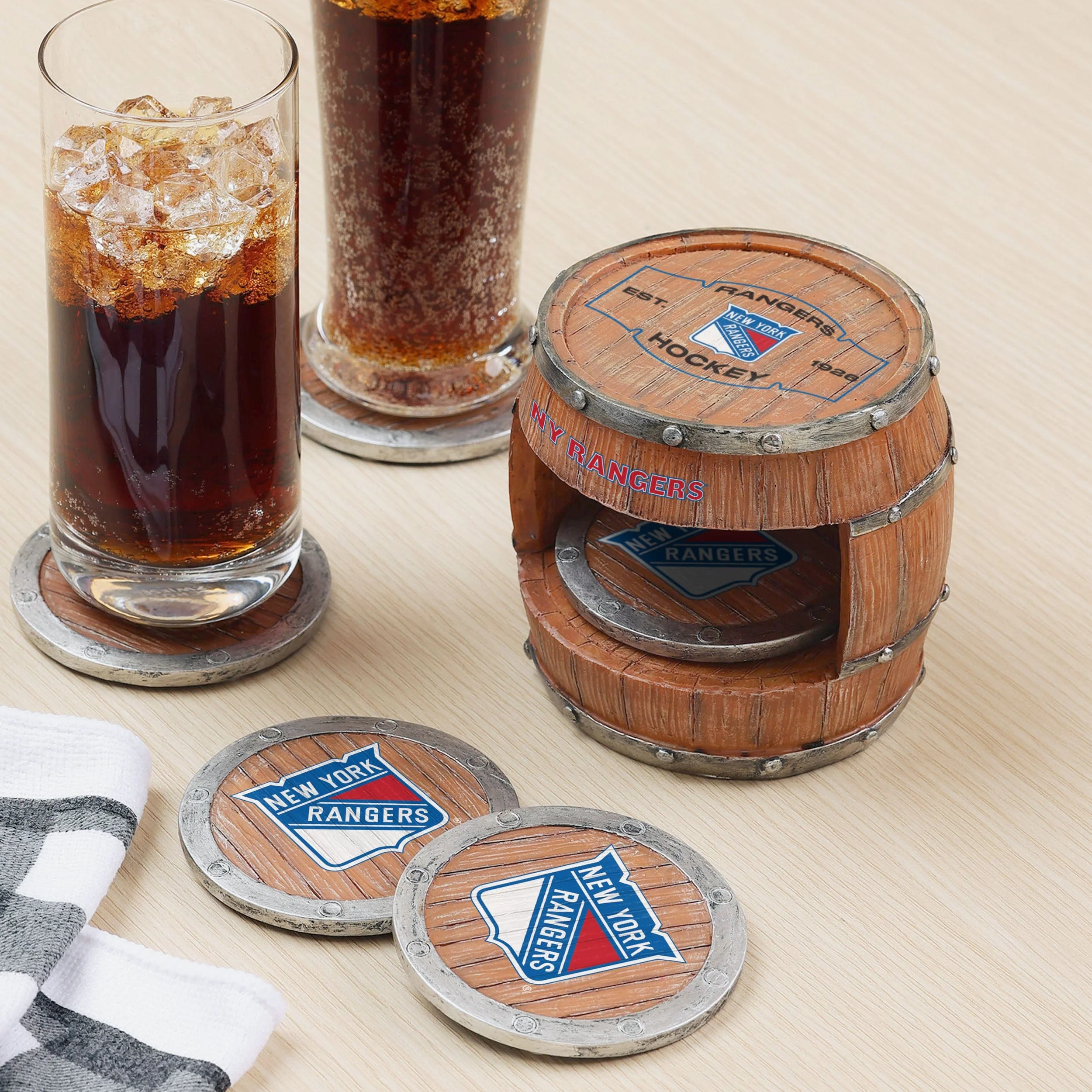 New York Rangers 5 Pack Barrel Coaster Set - Image 2