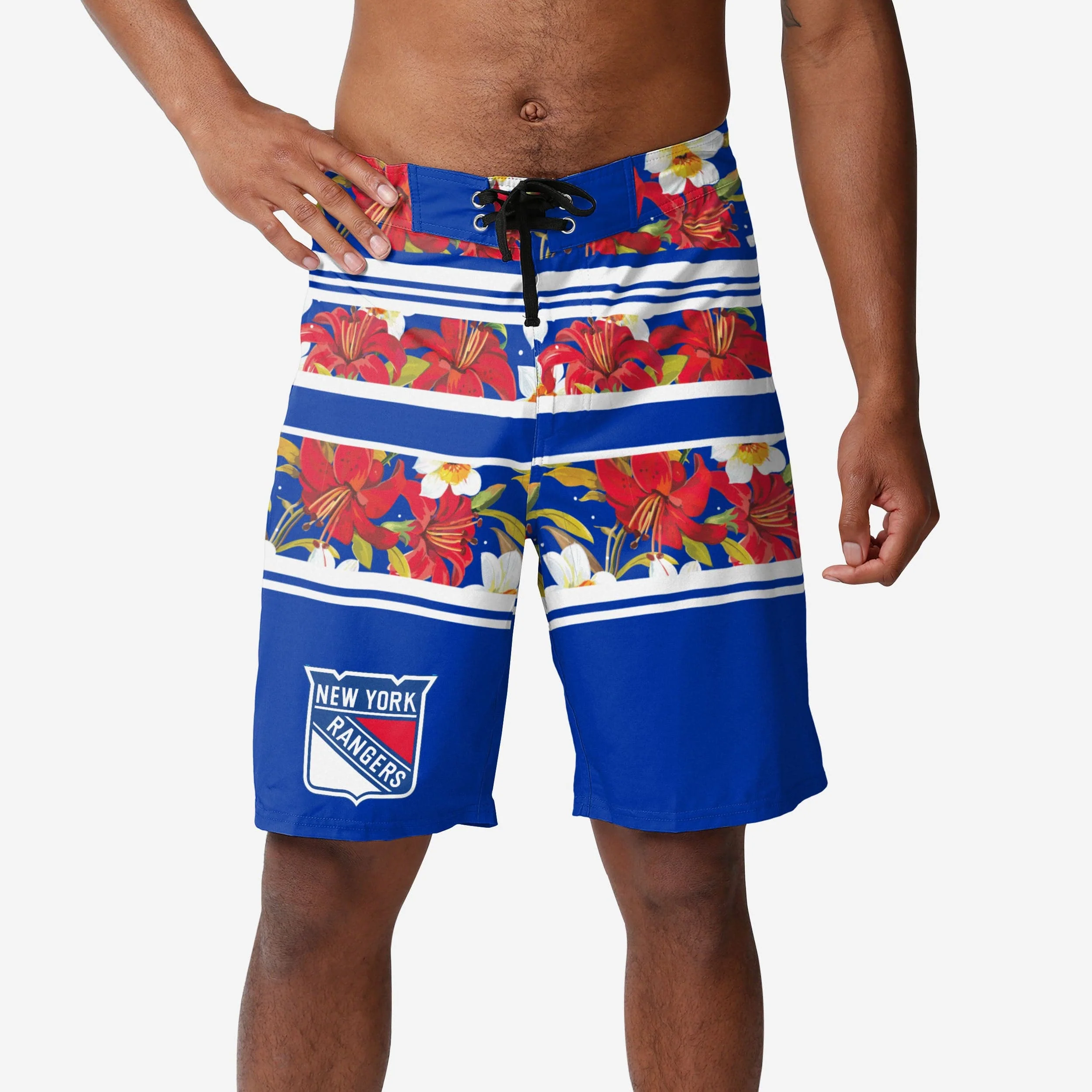 New York Rangers Floral Stripe Boardshorts
