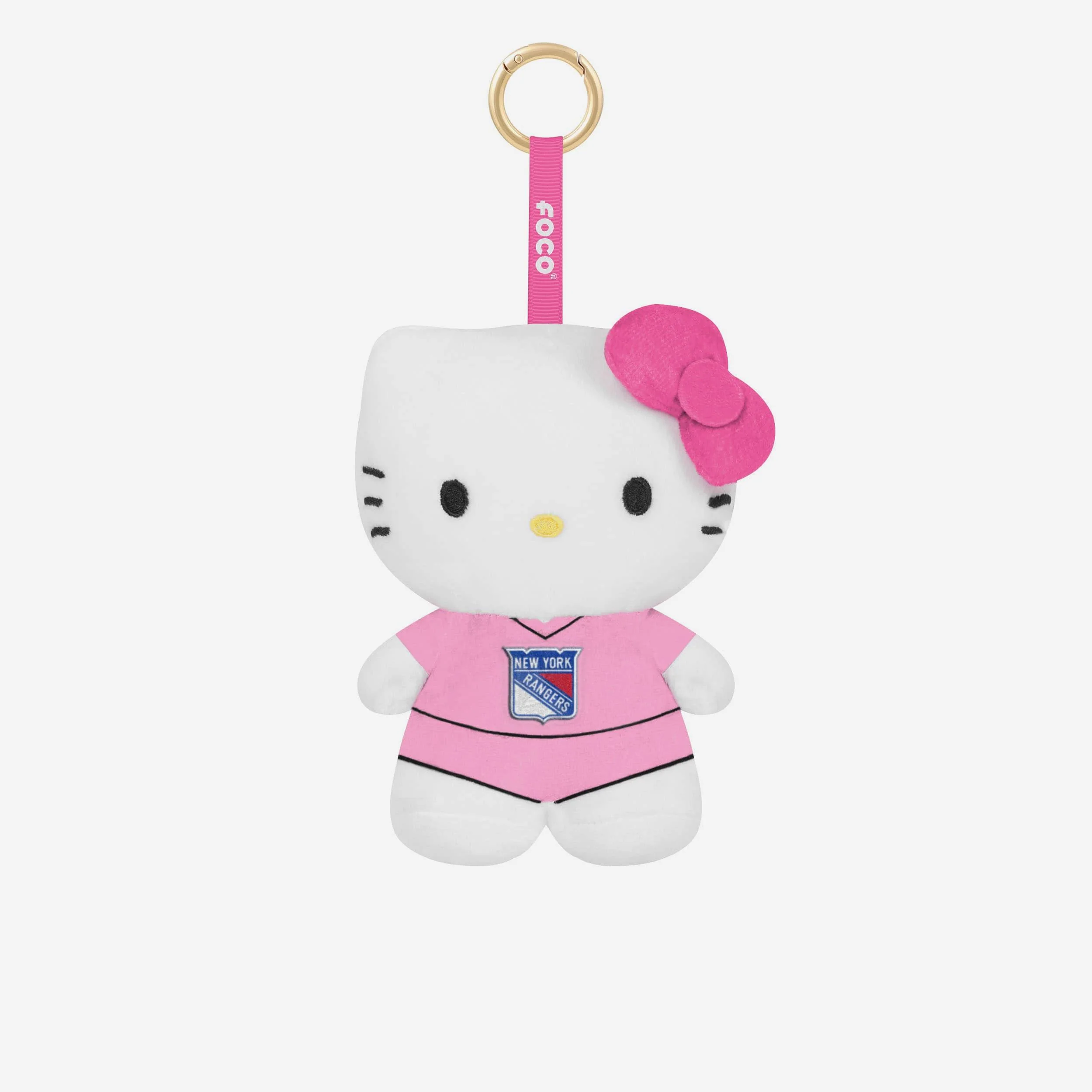 New York Rangers Plush Hello Kitty® Pink Bag Charm Keychain