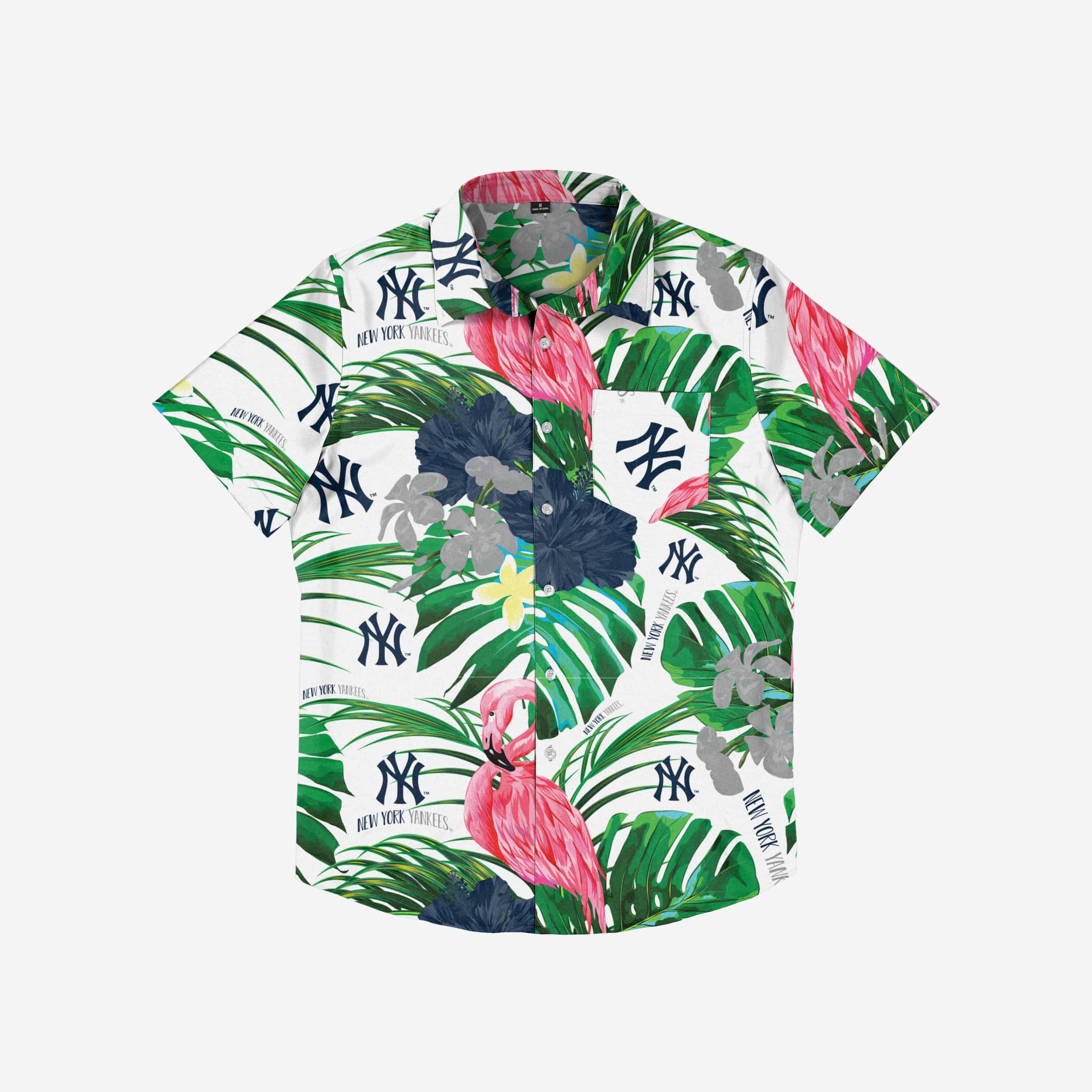 New York Yankees Flamingo Button Up Shirt - Image 3