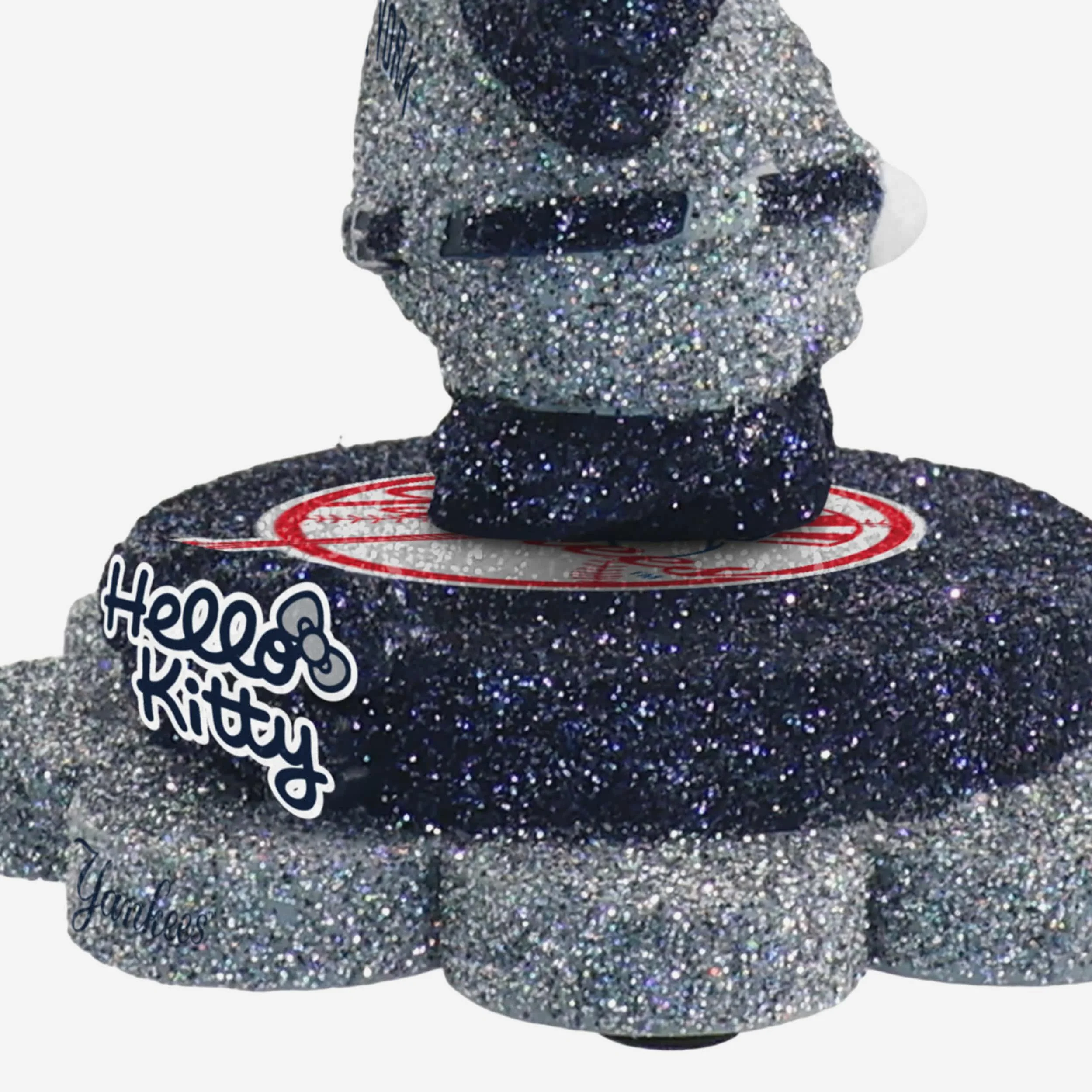 New York Yankees Hello Kitty® Glitter Mini Bobblehead - Image 3