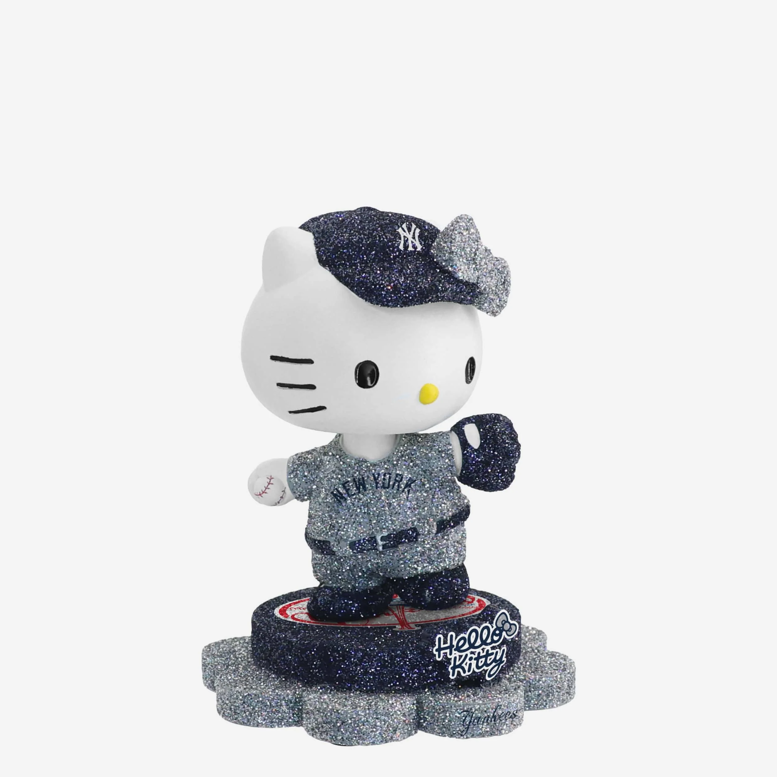 New York Yankees Hello Kitty® Glitter Mini Bobblehead - Image 4
